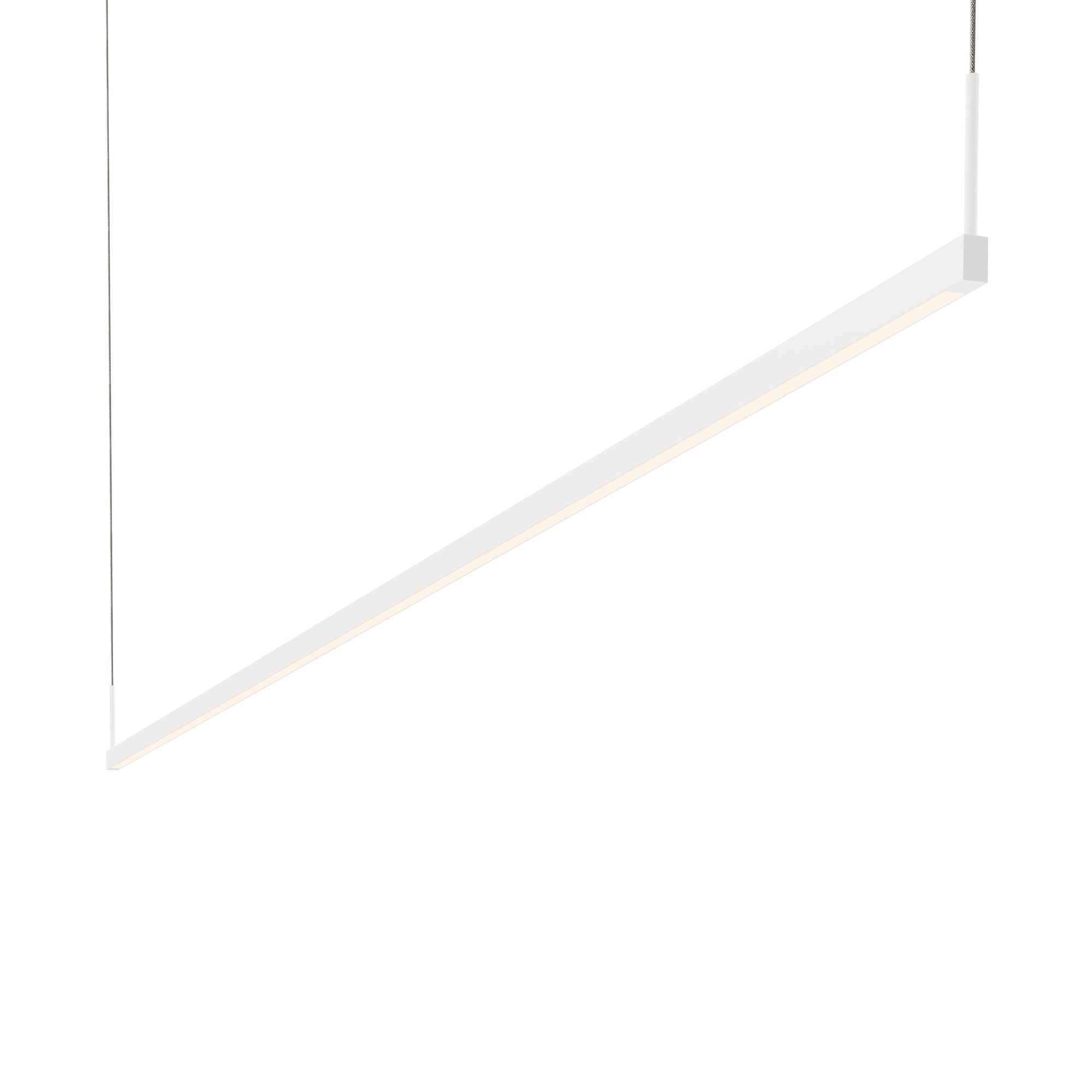 96-Inch Satin White Aluminum LED Linear Pendant Light
