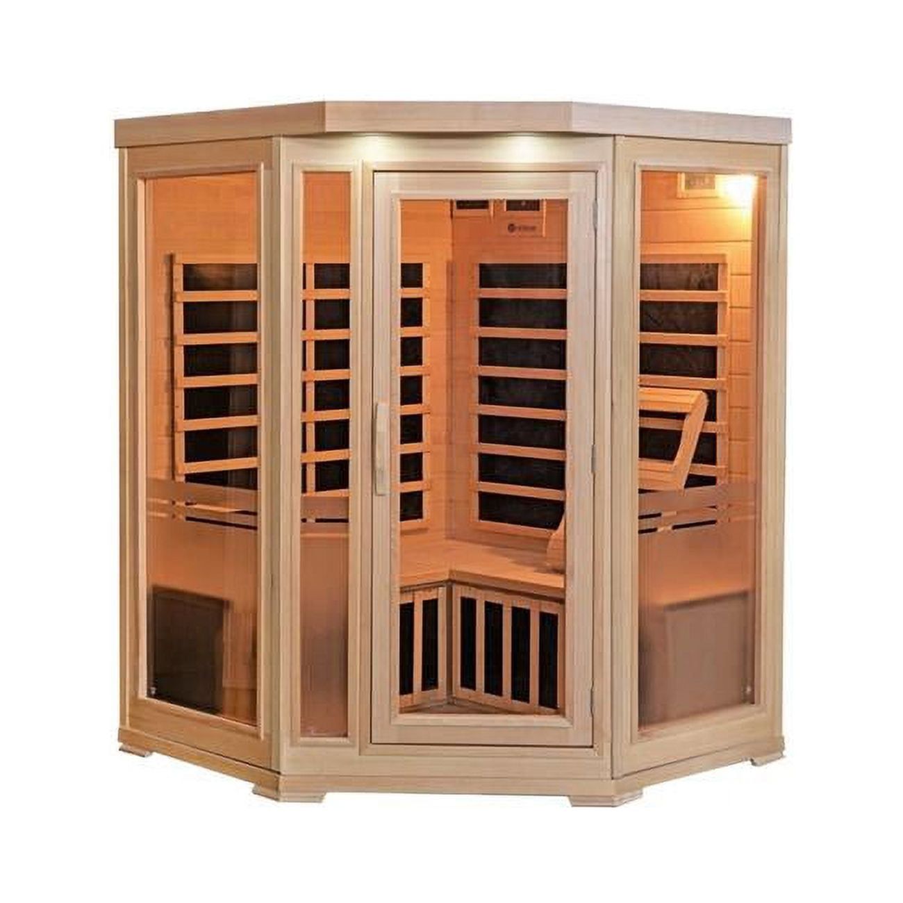 Sonoma 3-Person Natural Hemlock Infrared Corner Sauna