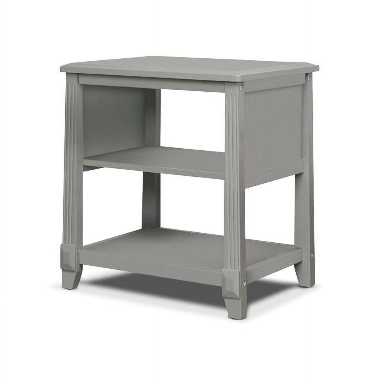 Berkley Weathered Gray 2-Shelf Baby Nightstand