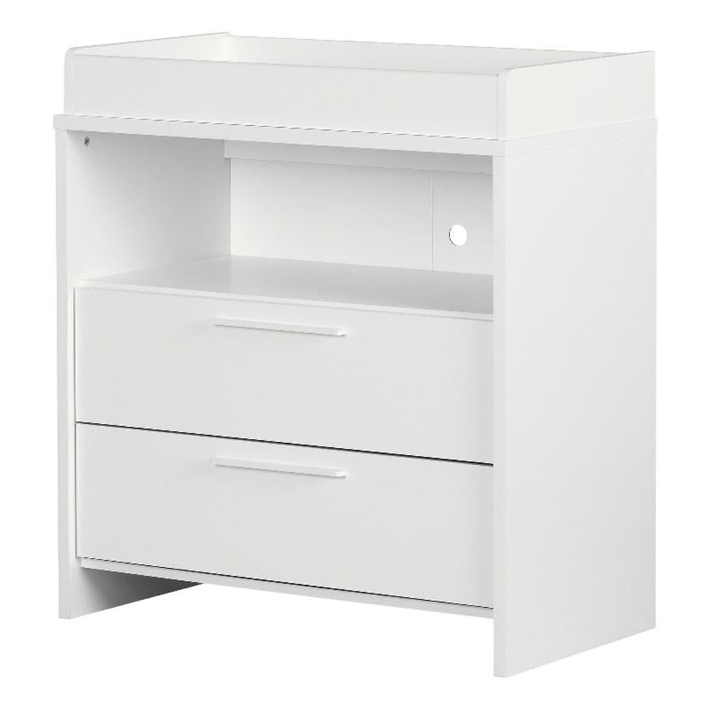 White Wooden Nursery Changing Table with Drawers