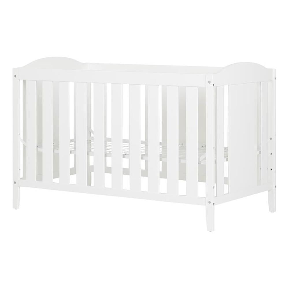 Pure White 3-in-1 Convertible Crib with Adjustable Heights