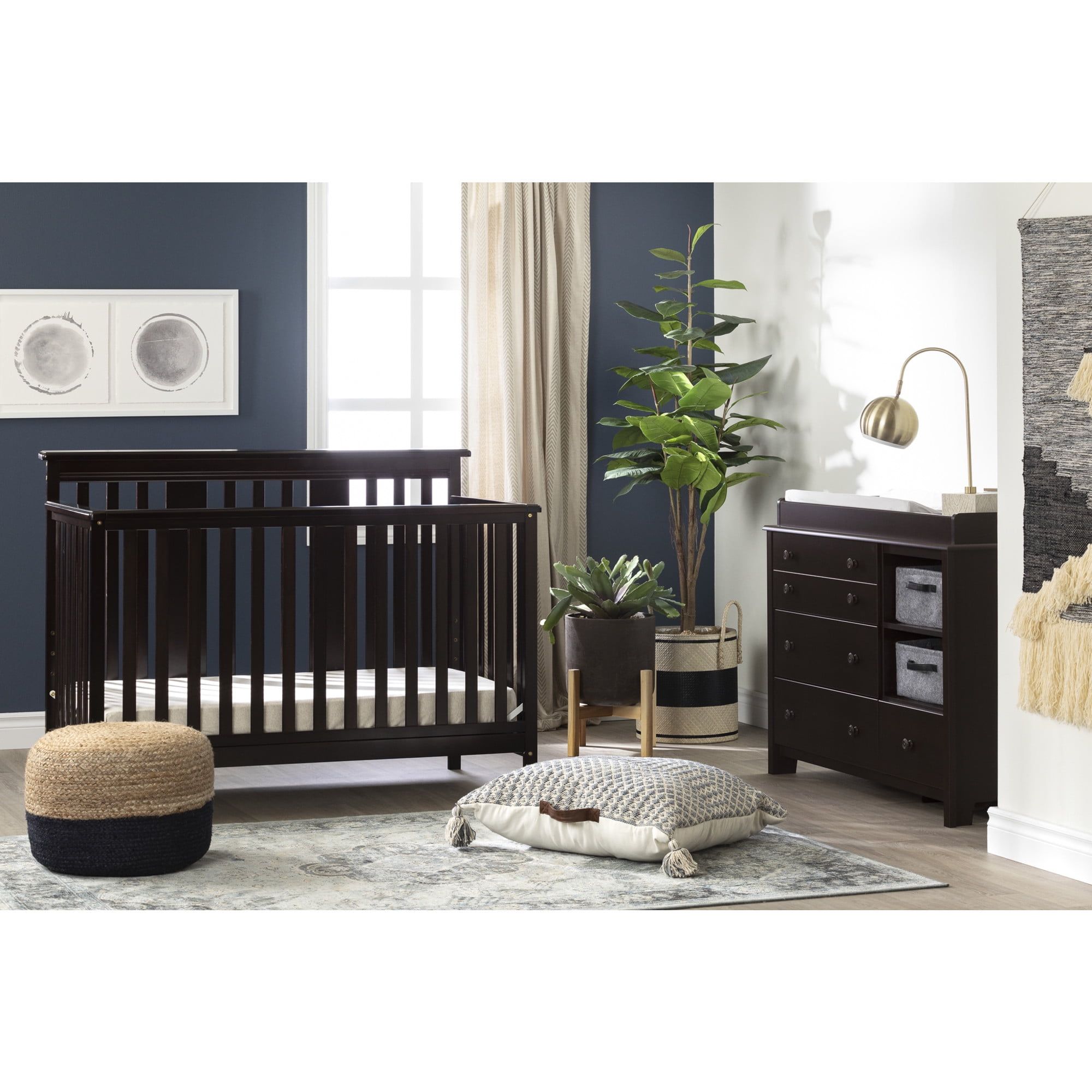 Chocolate Brown 4-Drawer Changing Table Dresser