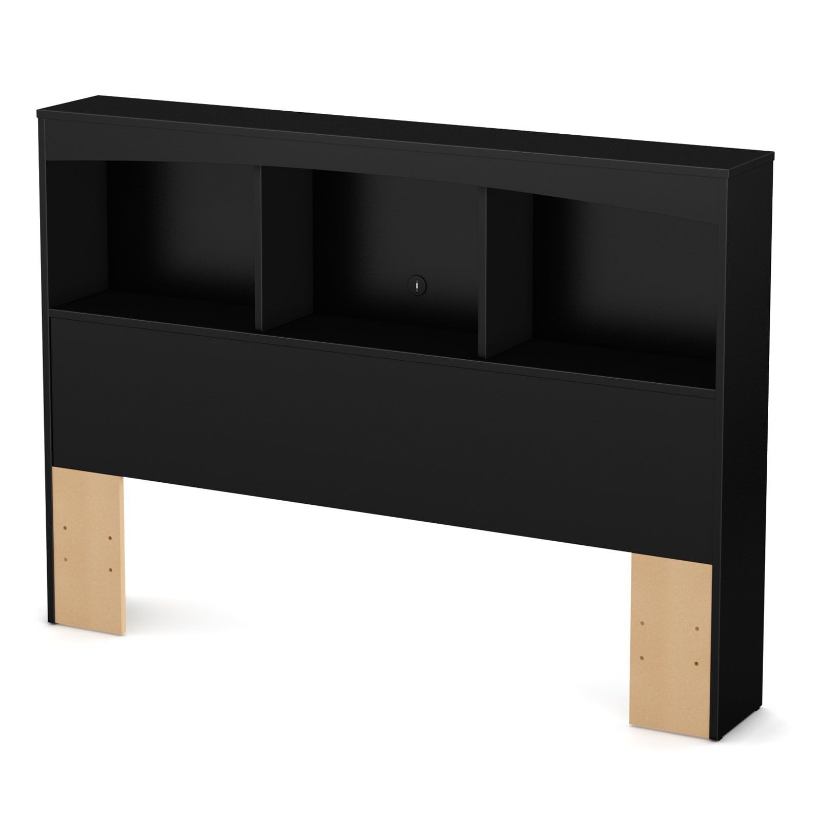 Black Full Bookcase Headboard with Storage