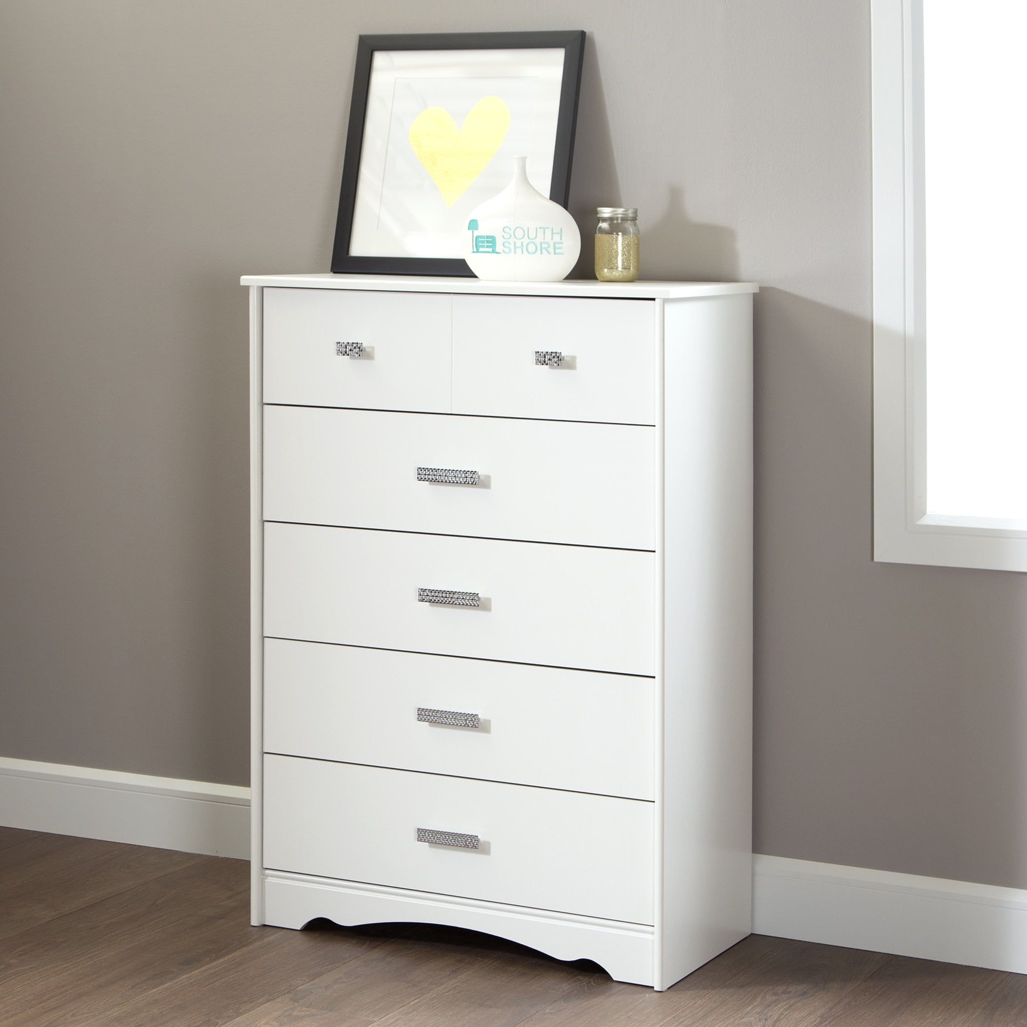 Pure White Coastal Nursery Dresser with Soft Close Drawer