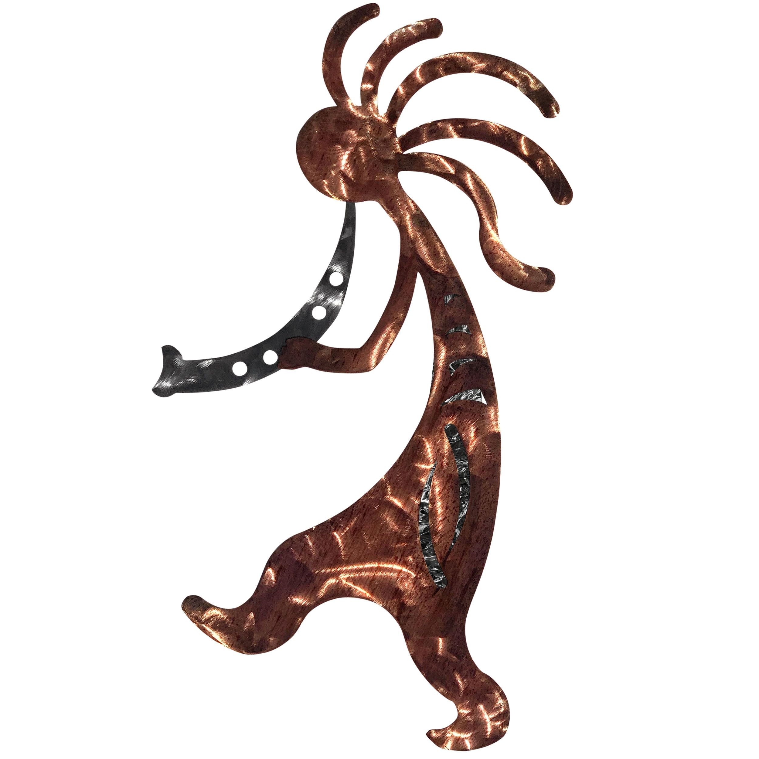 Handmade Copper and Silver Southwestern Kokopelli Metal Wall Art