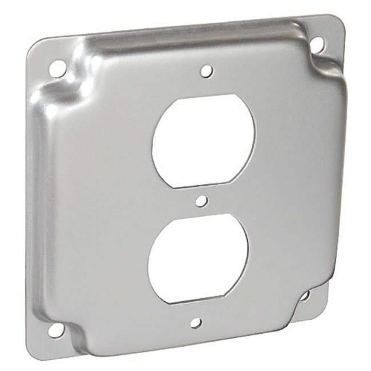 4-Inch Galvanized Steel Duplex Receptacle Cover