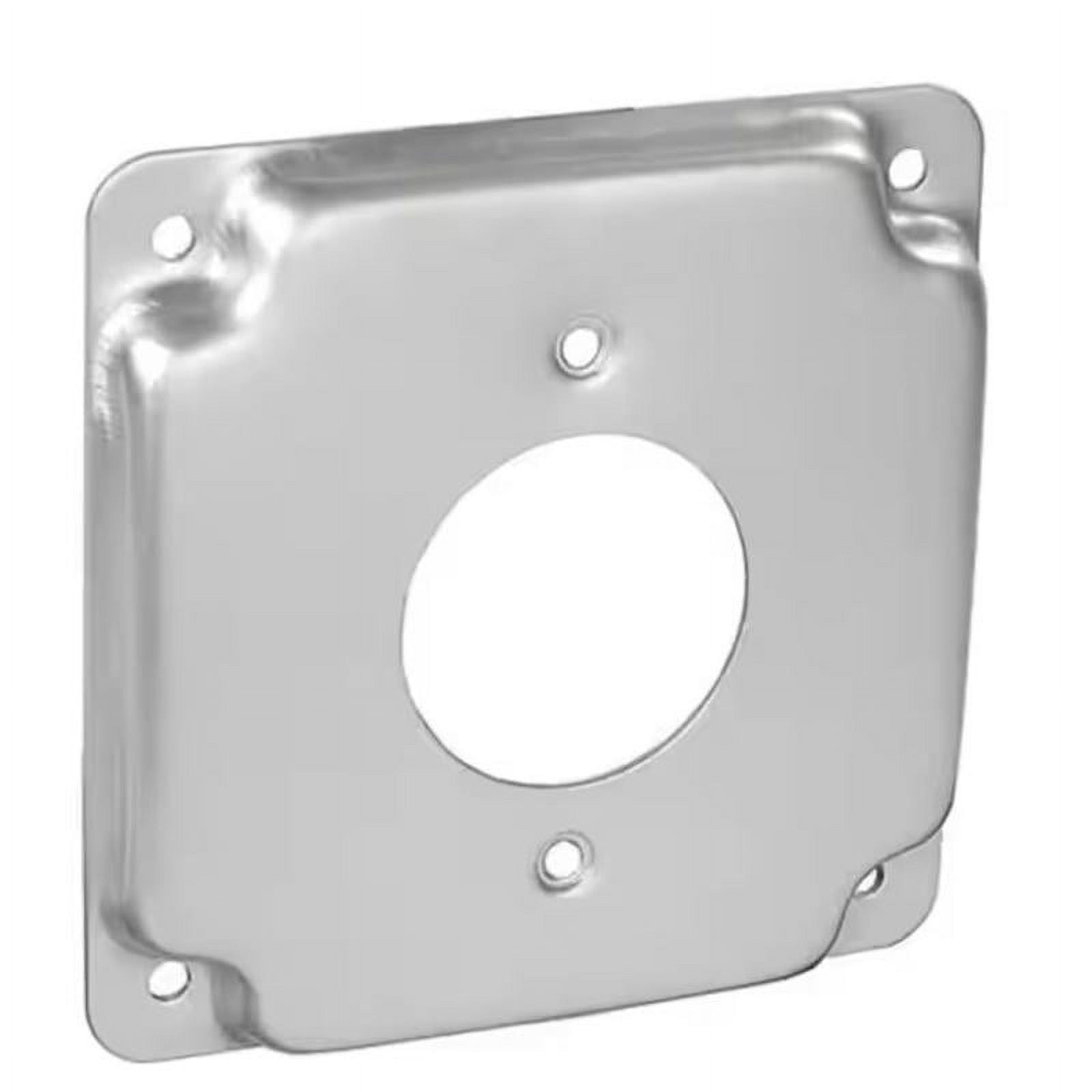 Galvanized Steel Square Receptacle Cover with Crushed Corners