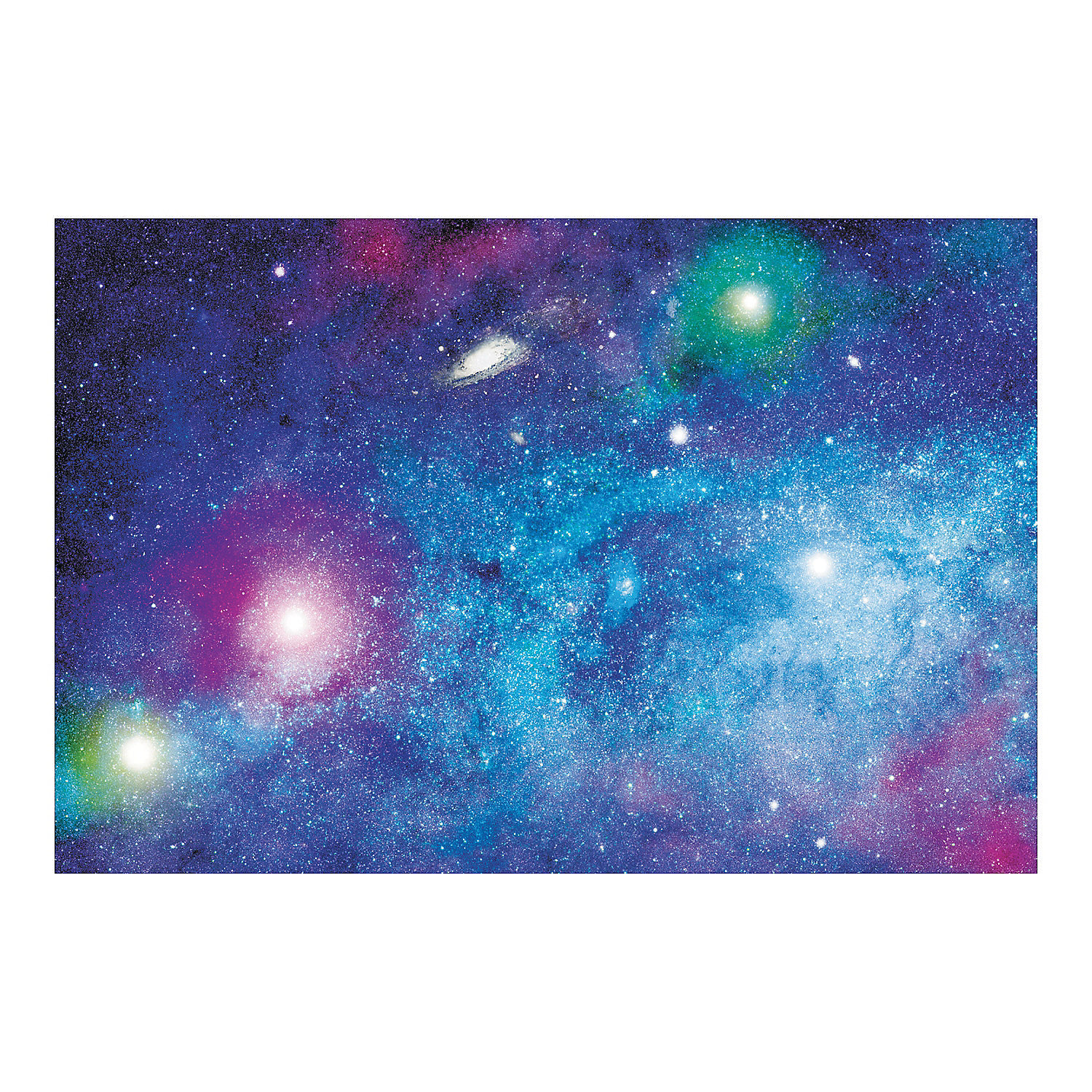 Vibrant Space Galaxy Plastic Party Backdrop Banner - 9 ft x 6 ft