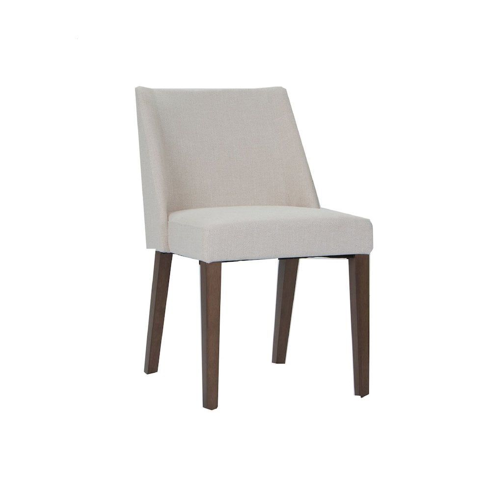 Contemporary Space-Saving Light Tan Nido Chair with Cream Linen Upholstery