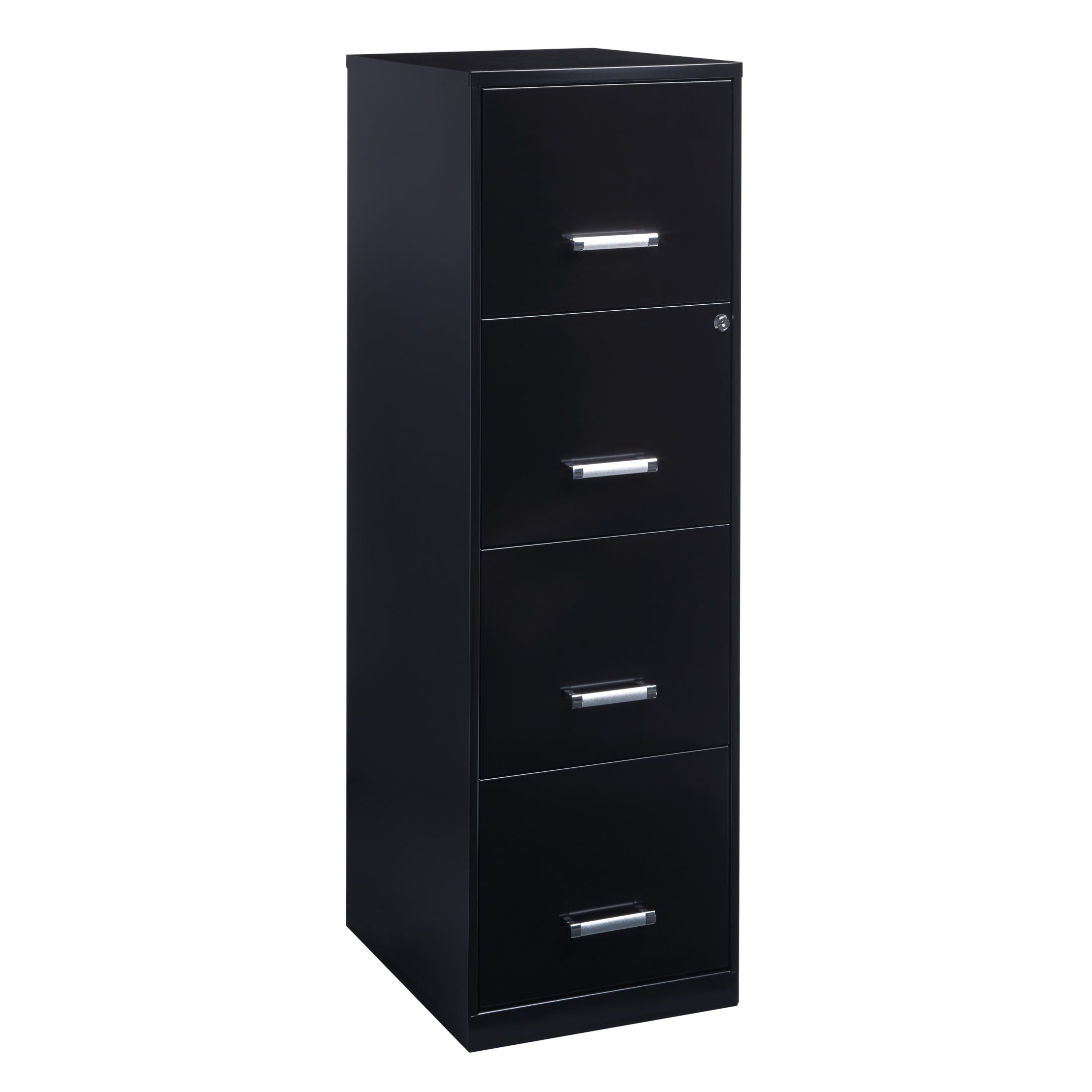 Black 18" Deep 4-Drawer Lockable Steel File Cabinet