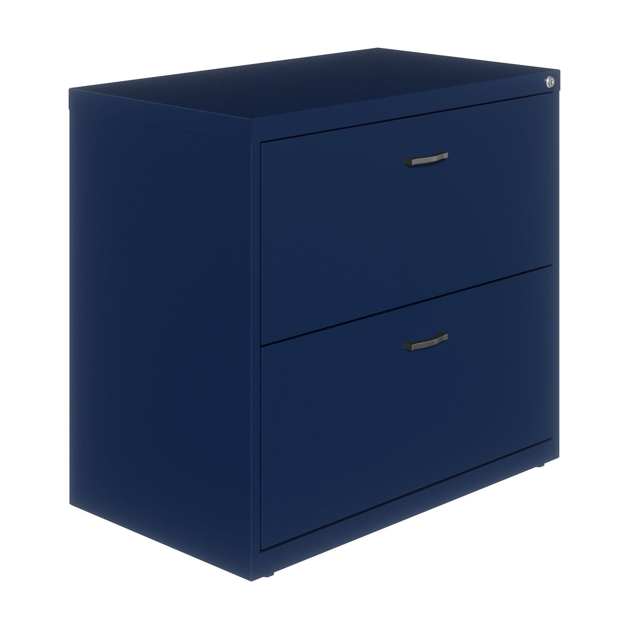 Navy Steel 2-Drawer Lockable Lateral File Cabinet