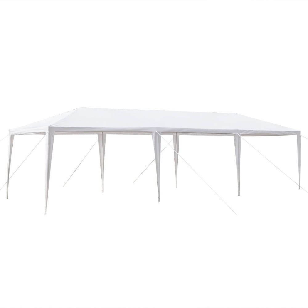 White 10x30 Ft Rectangular Outdoor Party Tent with Iron Frame