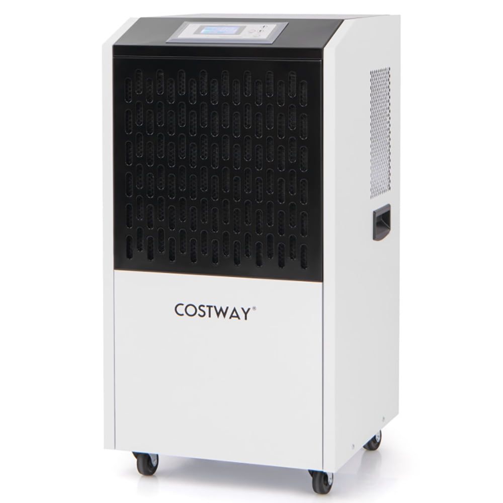 Costway 250 Pints White and Black Commercial Dehumidifier with Drain Hose