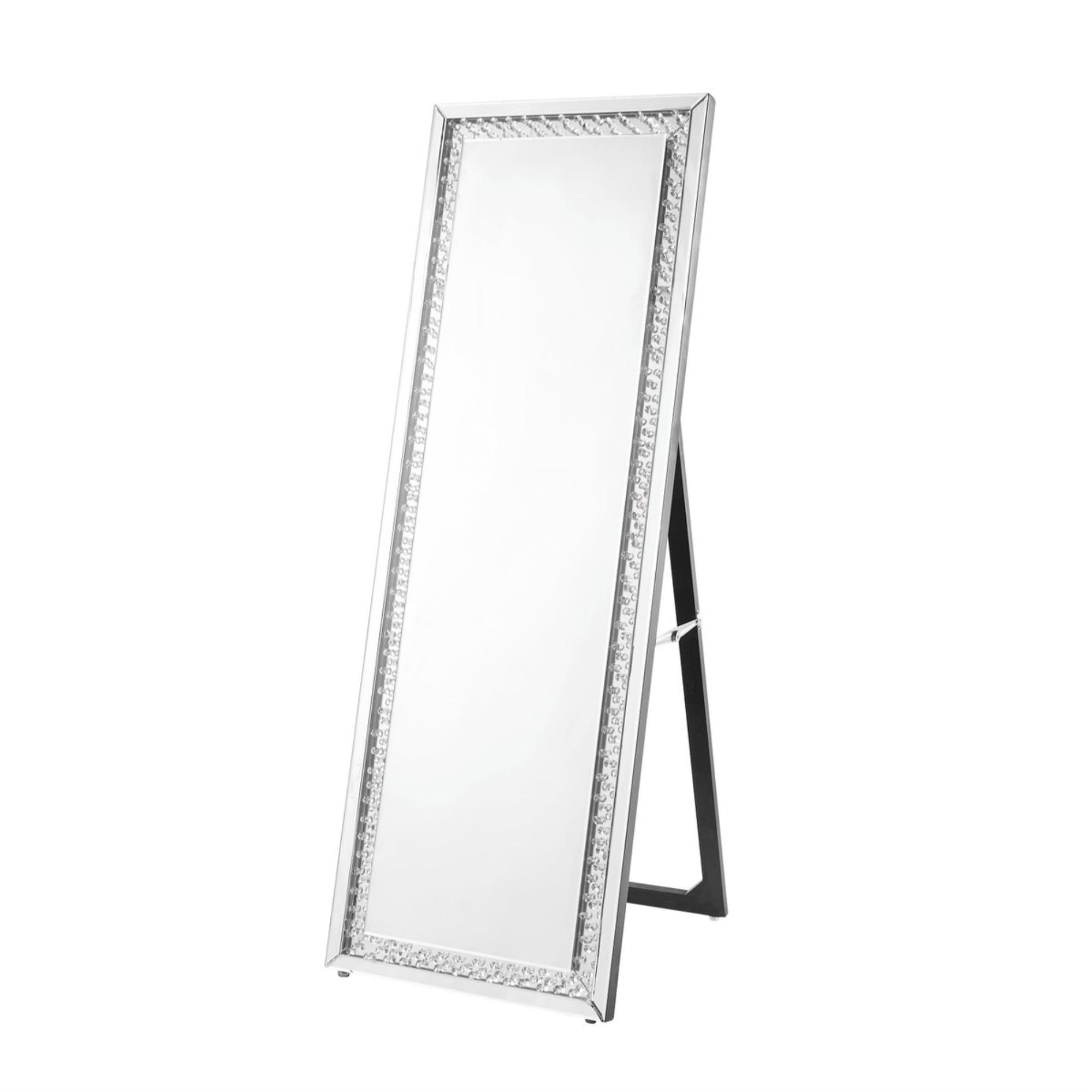 Glam 63" Silver Wood Full Length Vanity Mirror