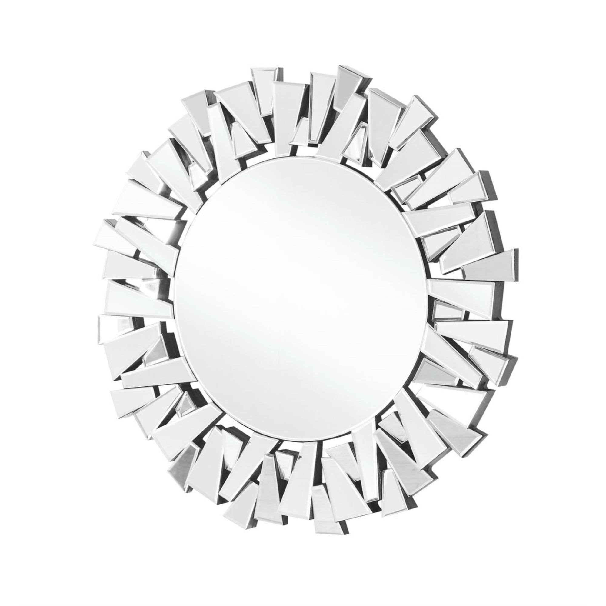 Elegant Sparkle 39.5" Glam Round Clear Glass Mirror