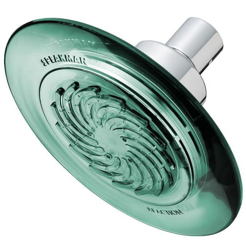 Jade Green Round Plastic Turbine-Powered Shower Head