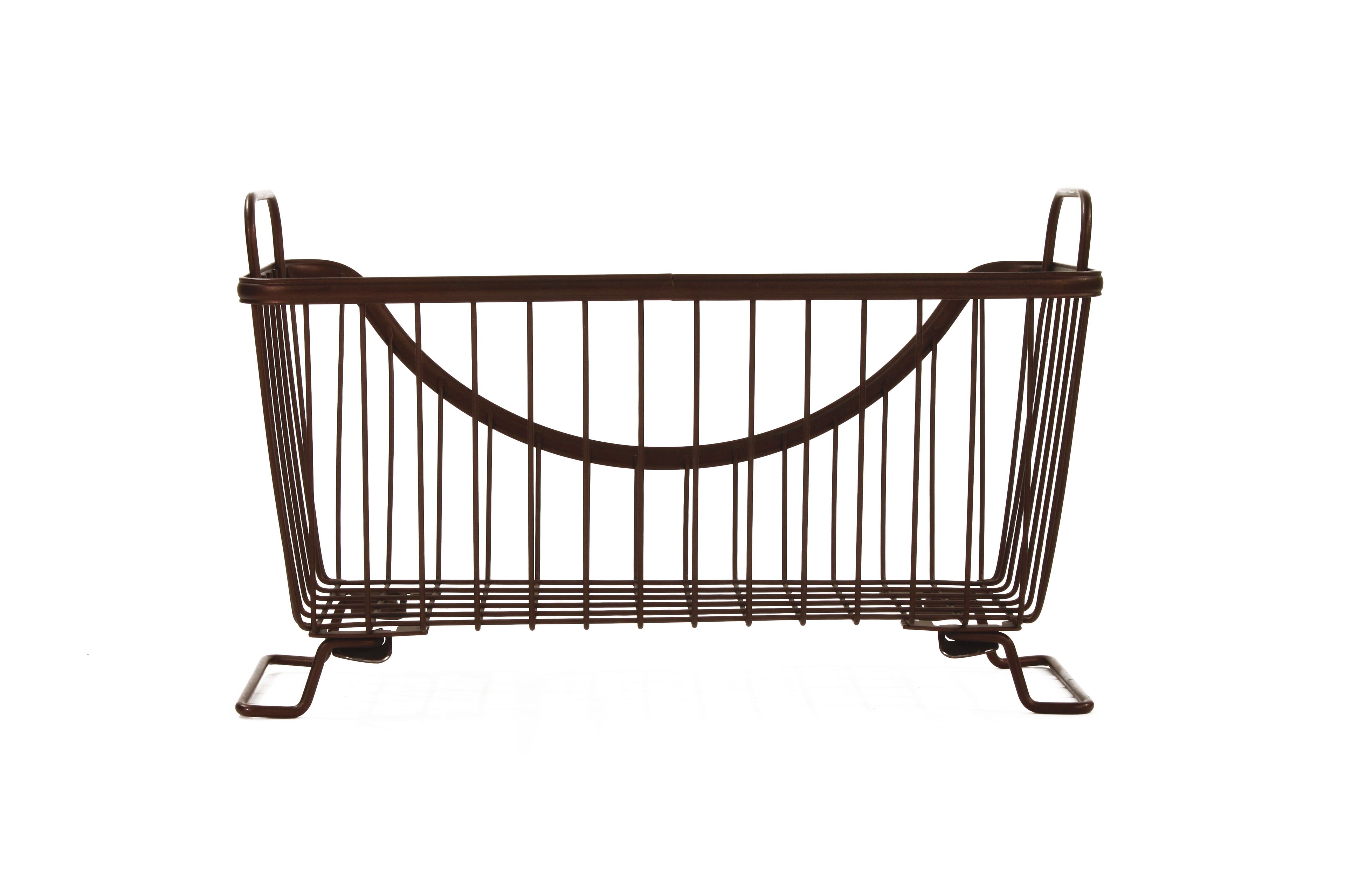 Ashley Bronze Stackable Steel Wire Basket with Looped Handles