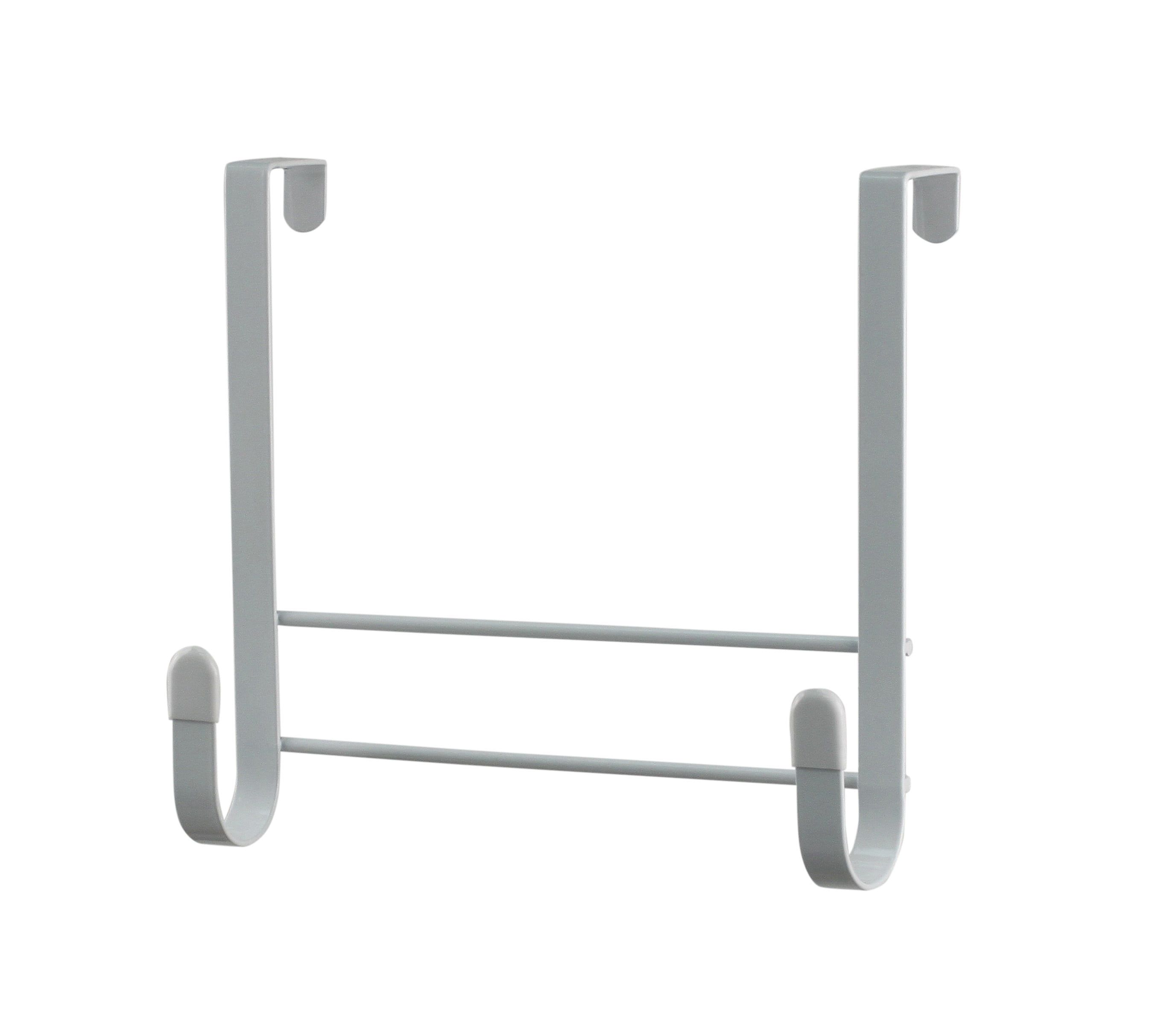 White Over the Door Ironing Board Holder with Rubberized Hooks