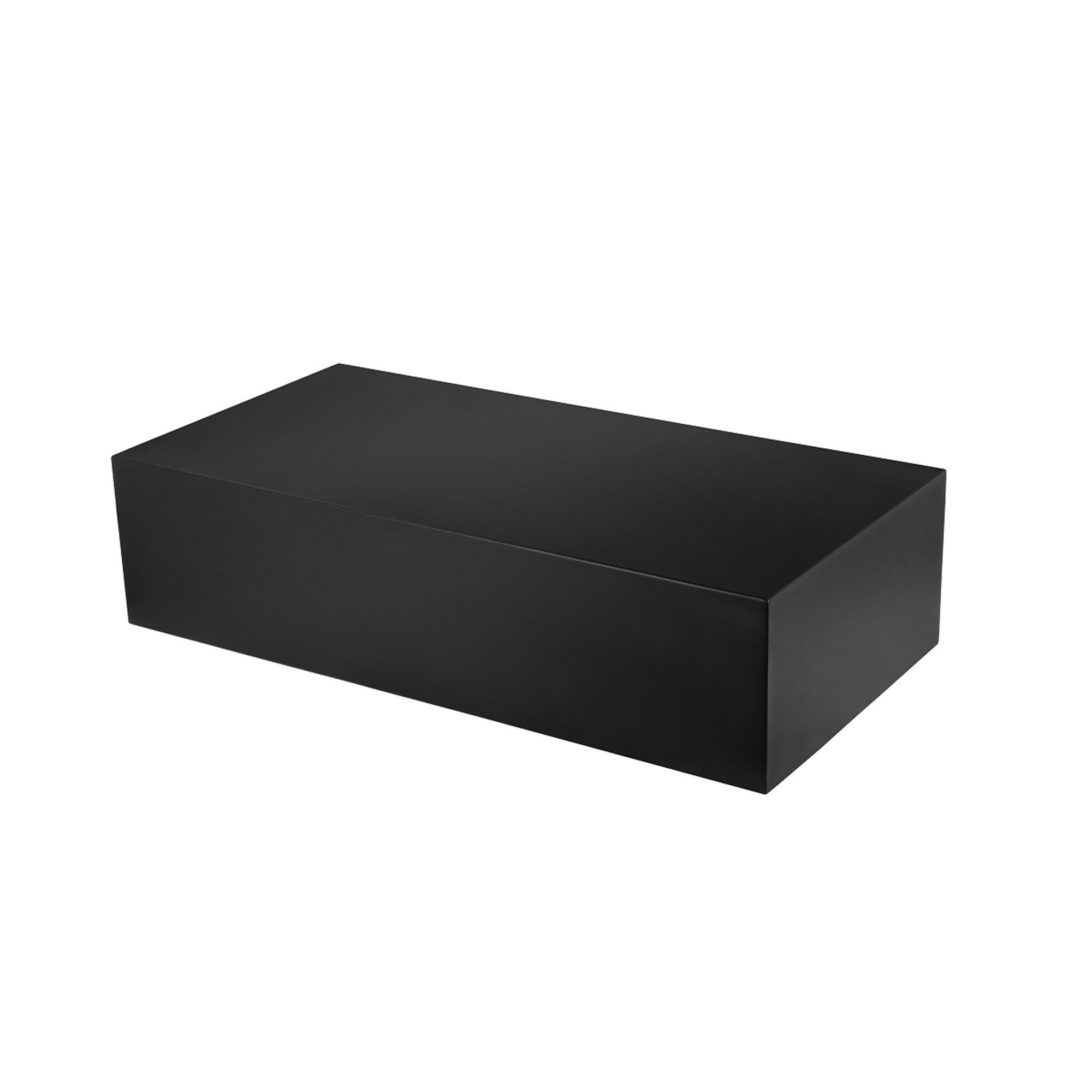 Spencer Brushed Stainless Steel Rectangular Coffee Table in Black