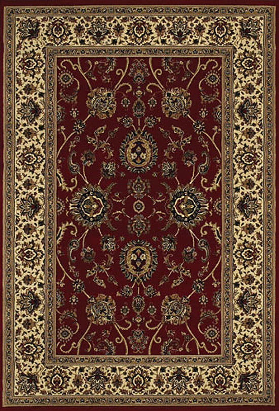 Ariana Red and Ivory Rectangular Oriental Rug 6'7" x 9'6"