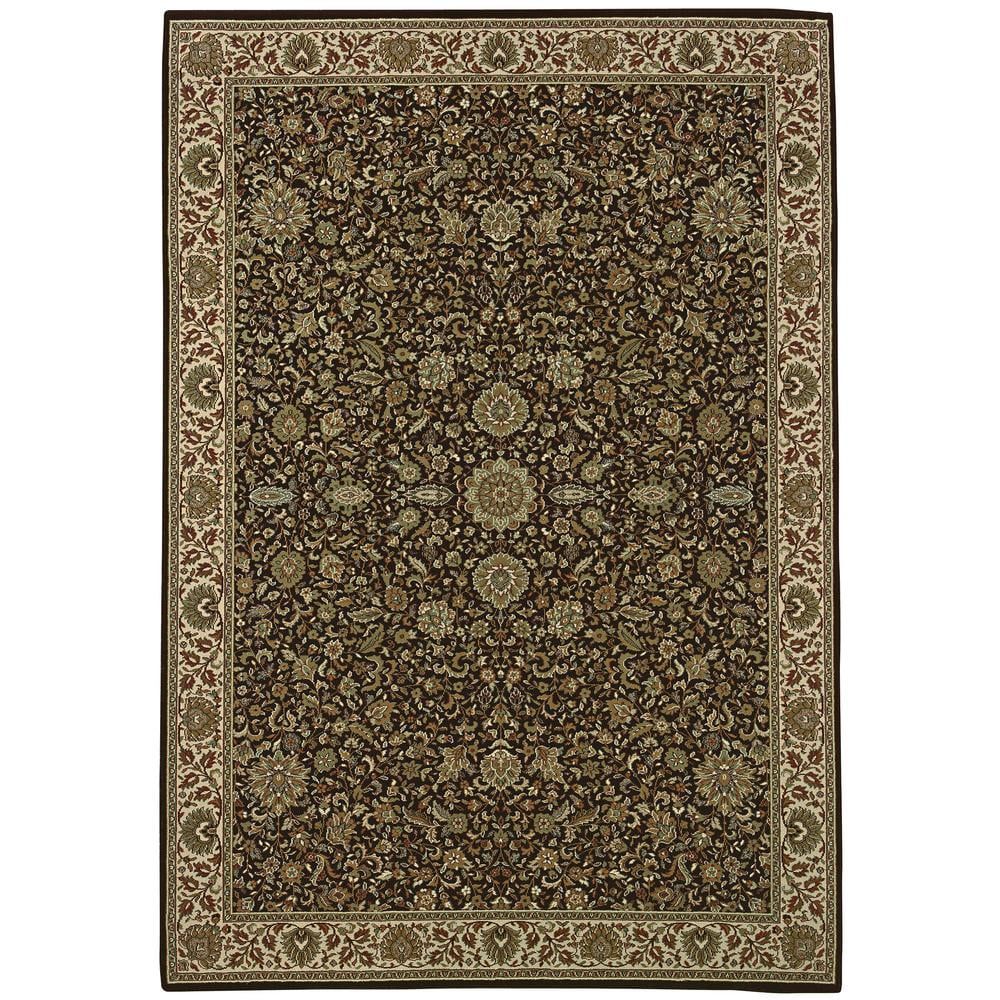 Ariana Brown and Ivory 4' x 6' Oriental Area Rug