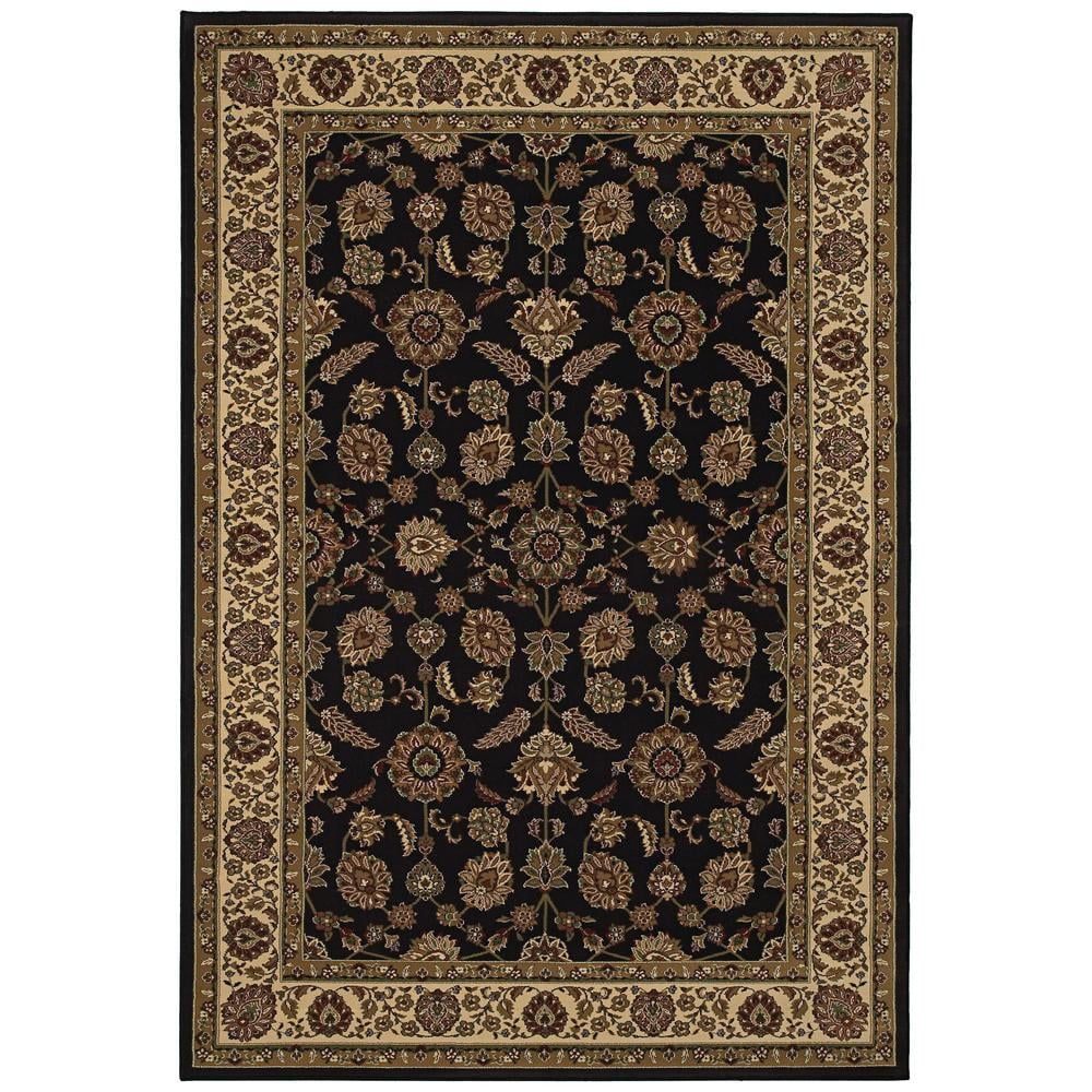 Ariana Black and Ivory 4' x 6' Oriental Area Rug