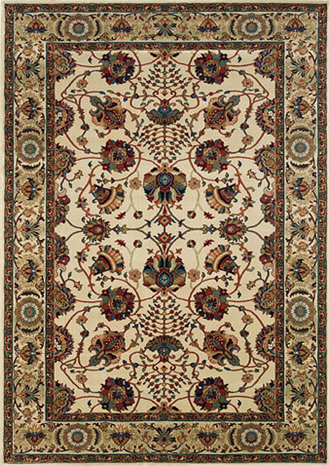 Ivory Hand-knotted Synthetic Oriental Rectangular Rug