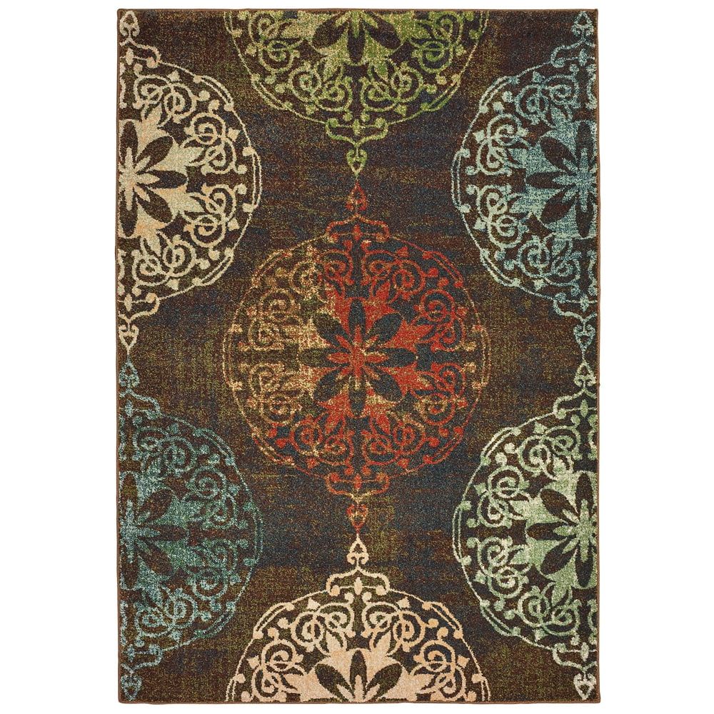 Dawson Multicolor Medallion Synthetic Area Rug 3'10" x 5'5"