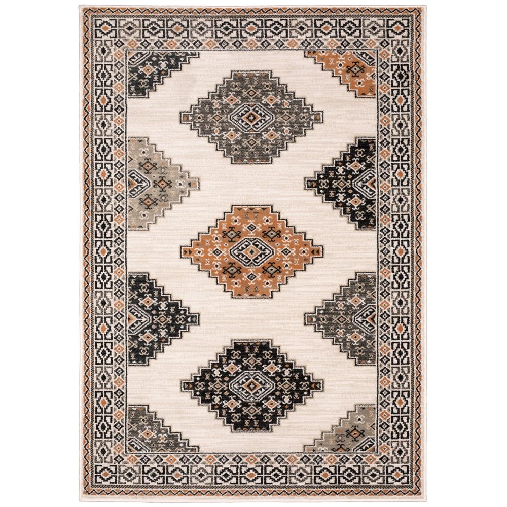 Black Rectangular Stain-Resistant Viscose Area Rug