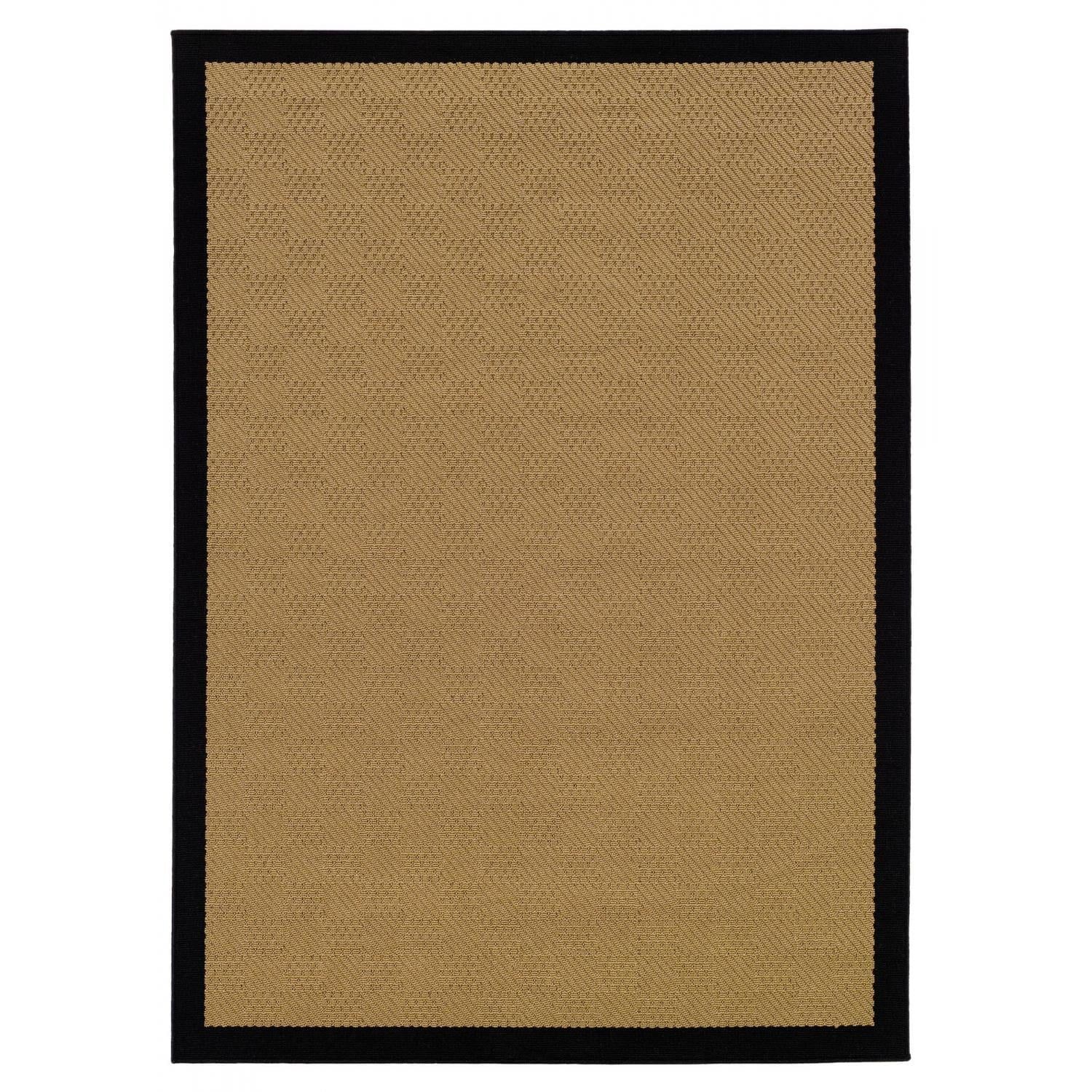 Lanai Black Synthetic Easy Care Rectangular Area Rug