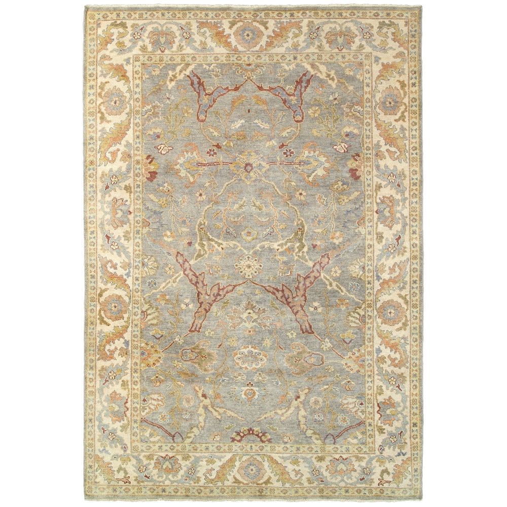 Gray Wool Hand-Knotted Traditional Oriental Rug