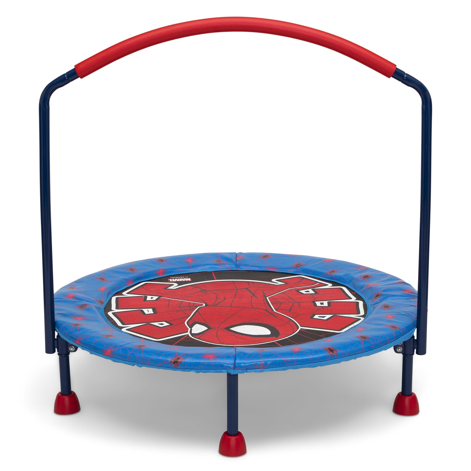 Spider-Man Blue Kids' Round Trampoline with Handlebar