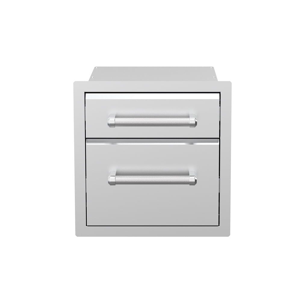 Stainless Steel Vertical Double Drawer Outdoor Kitchen Unit