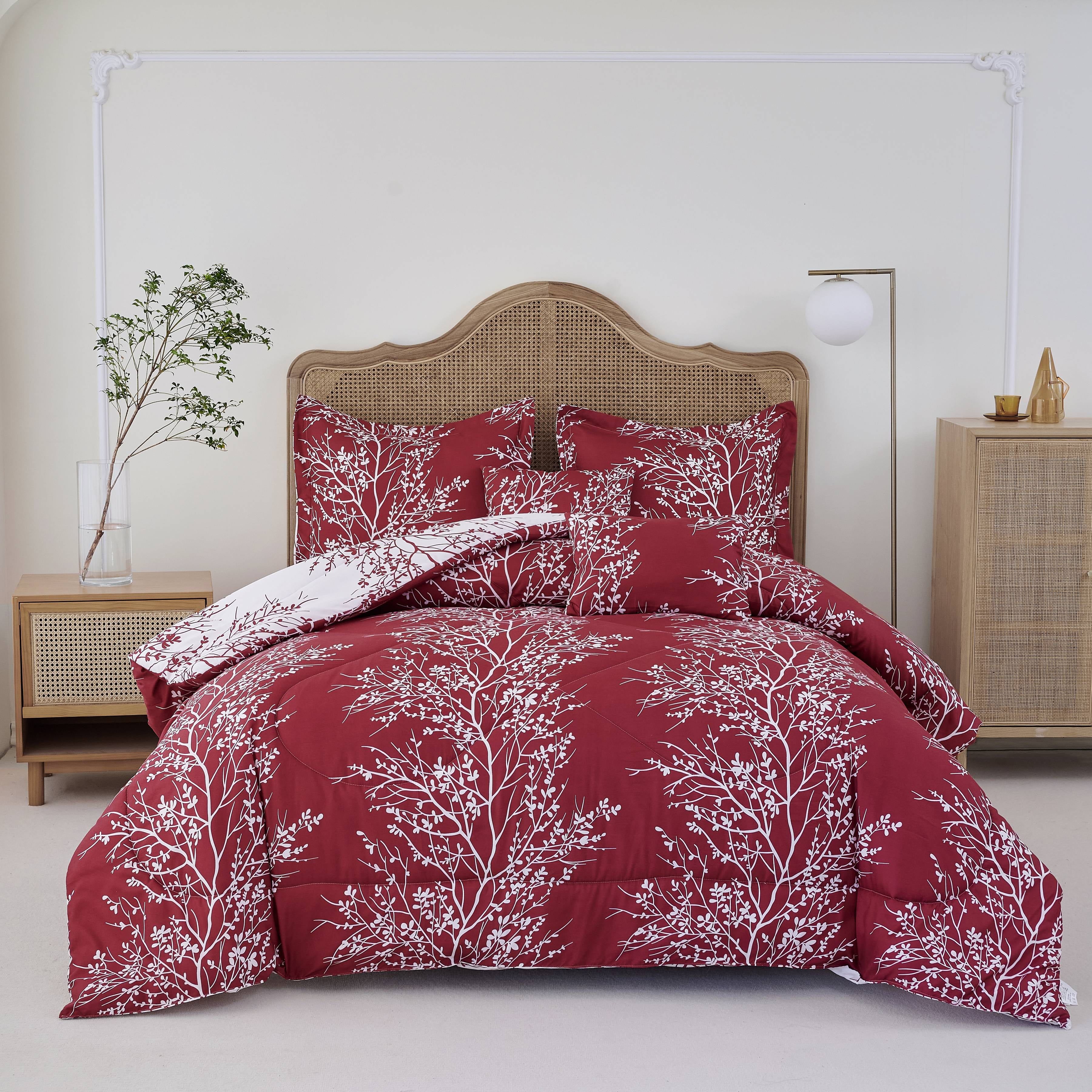 Burgundy Twin Reversible Microfiber Comforter Set