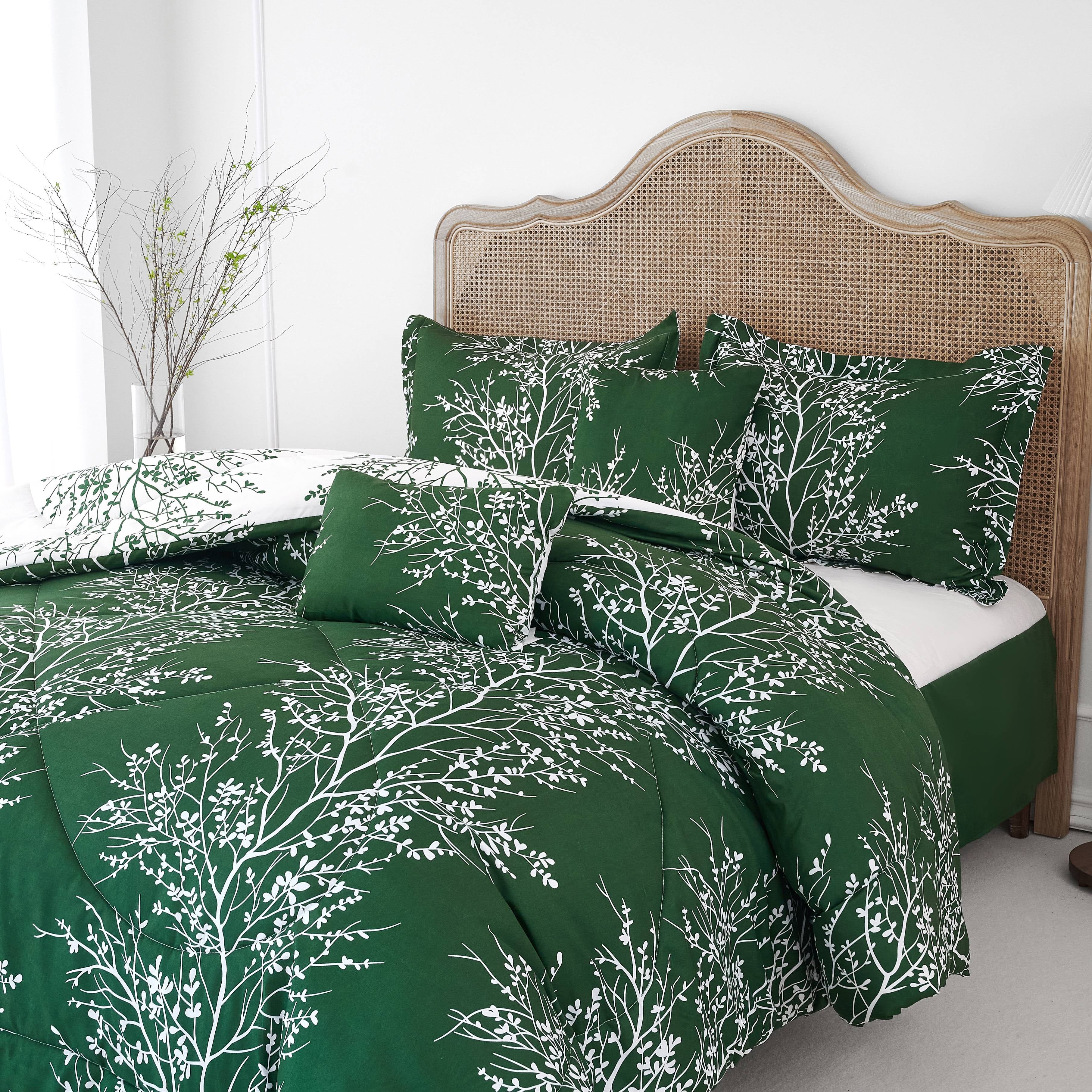 Hunter Green Twin Reversible Microfiber Comforter Set