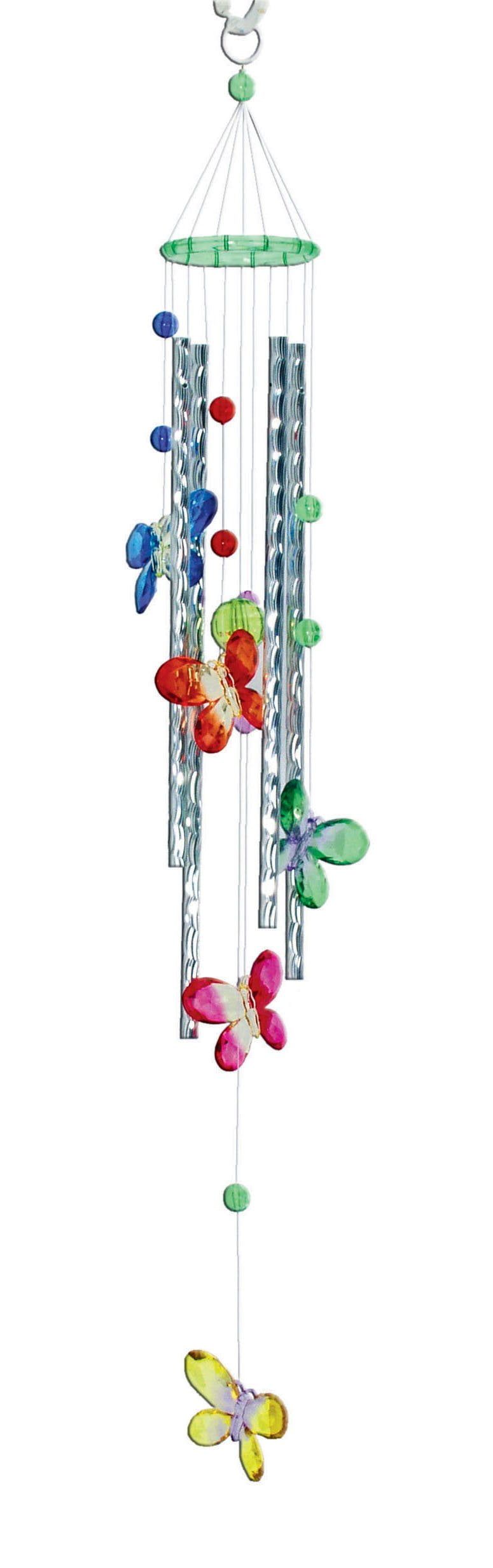 Multicolor Acrylic and Aluminum Butterfly Wind Chime