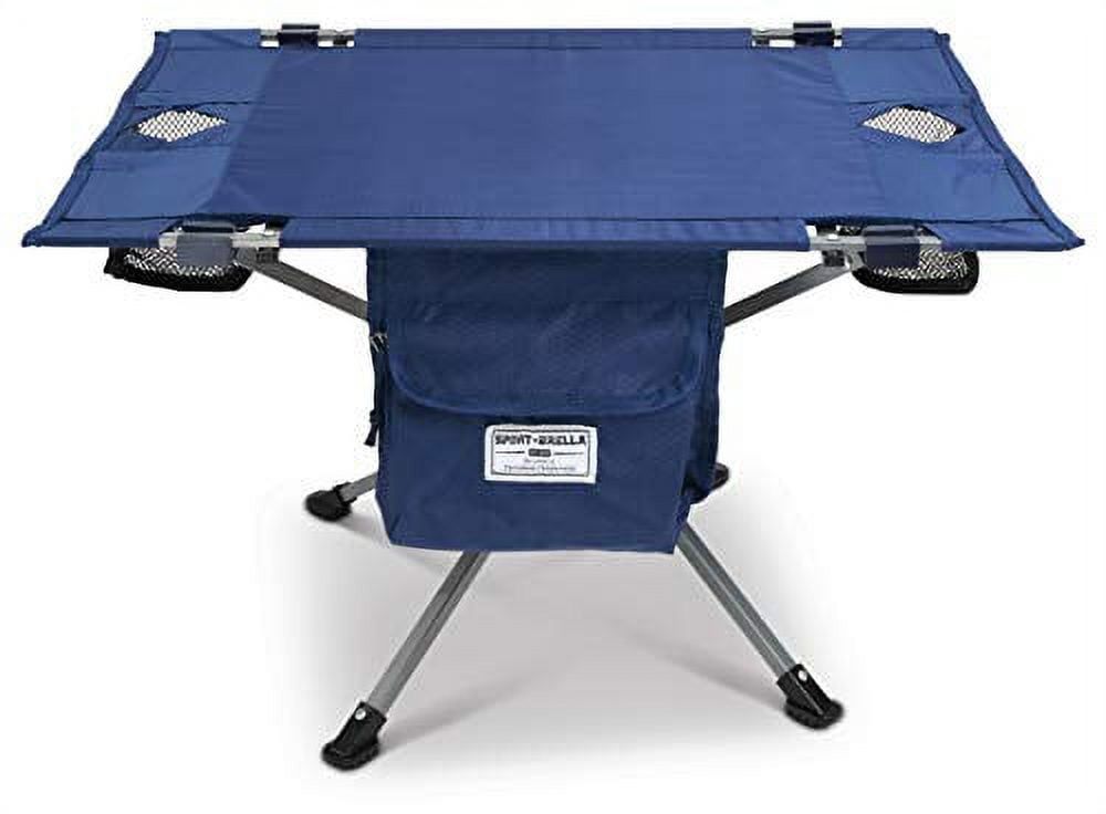 Navy Blue Portable Folding Camping Table with Metal Frame