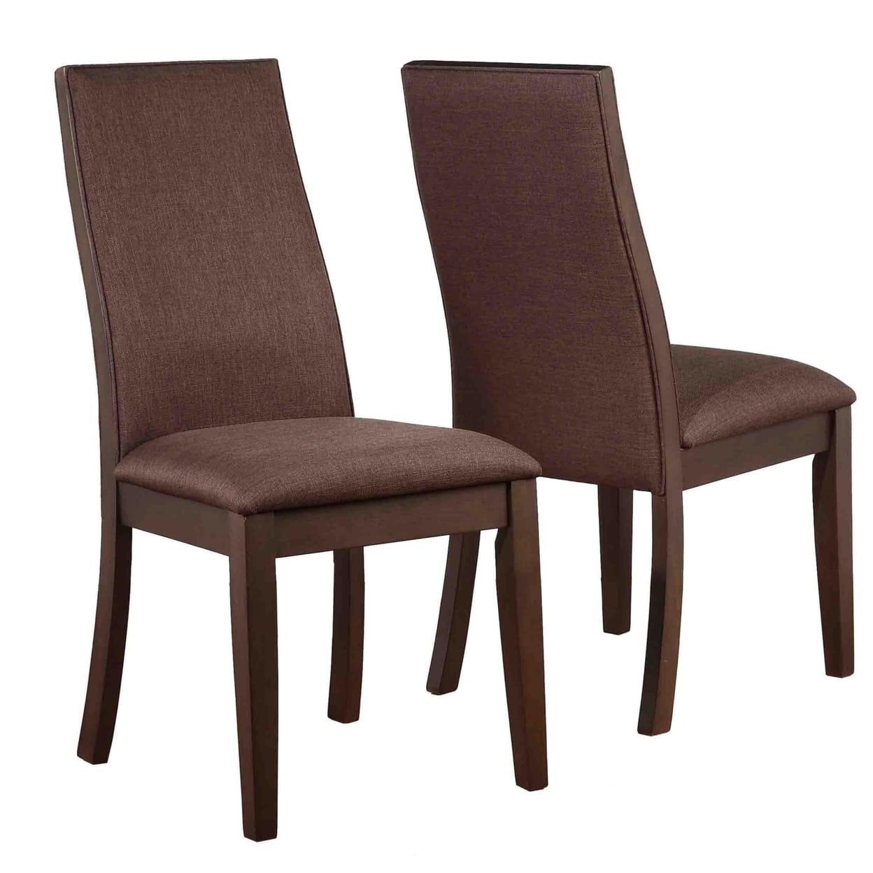 Rich Cocoa Brown Upholstered Transitional Side Chair Set