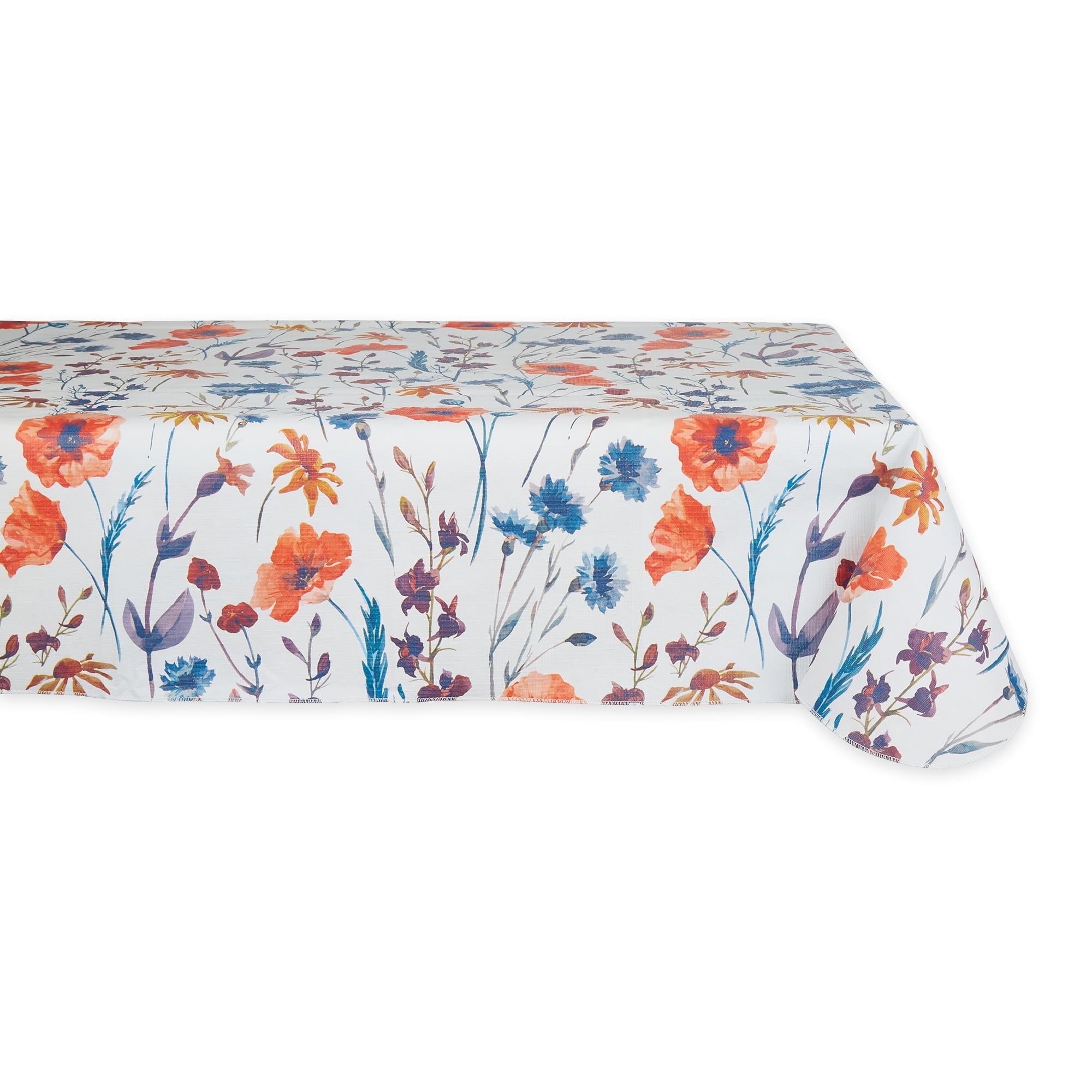 Spring Garden Floral Vinyl Rectangular Tablecloth 60x102