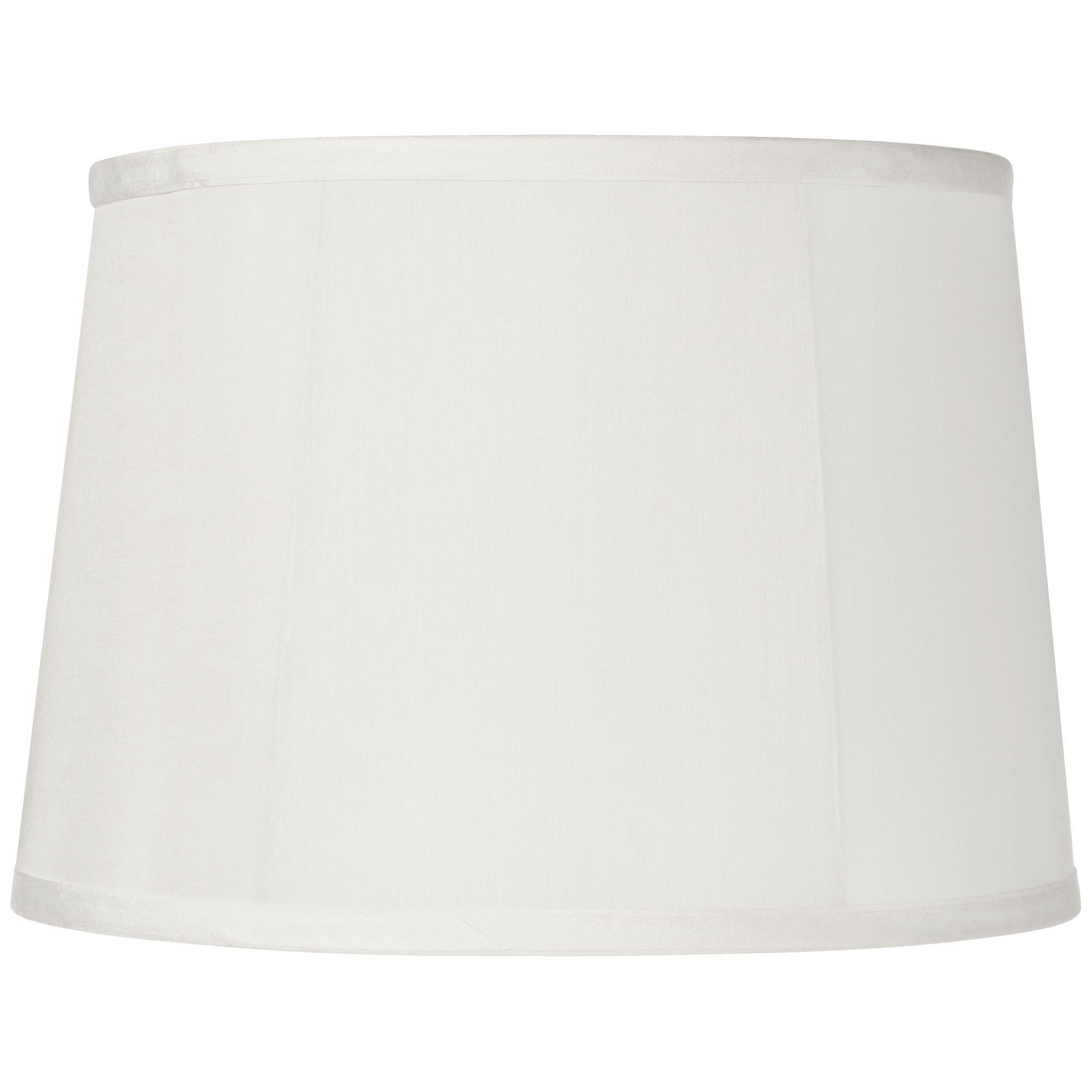 Off-White Softback Drum Lamp Shade with Harp and Finial