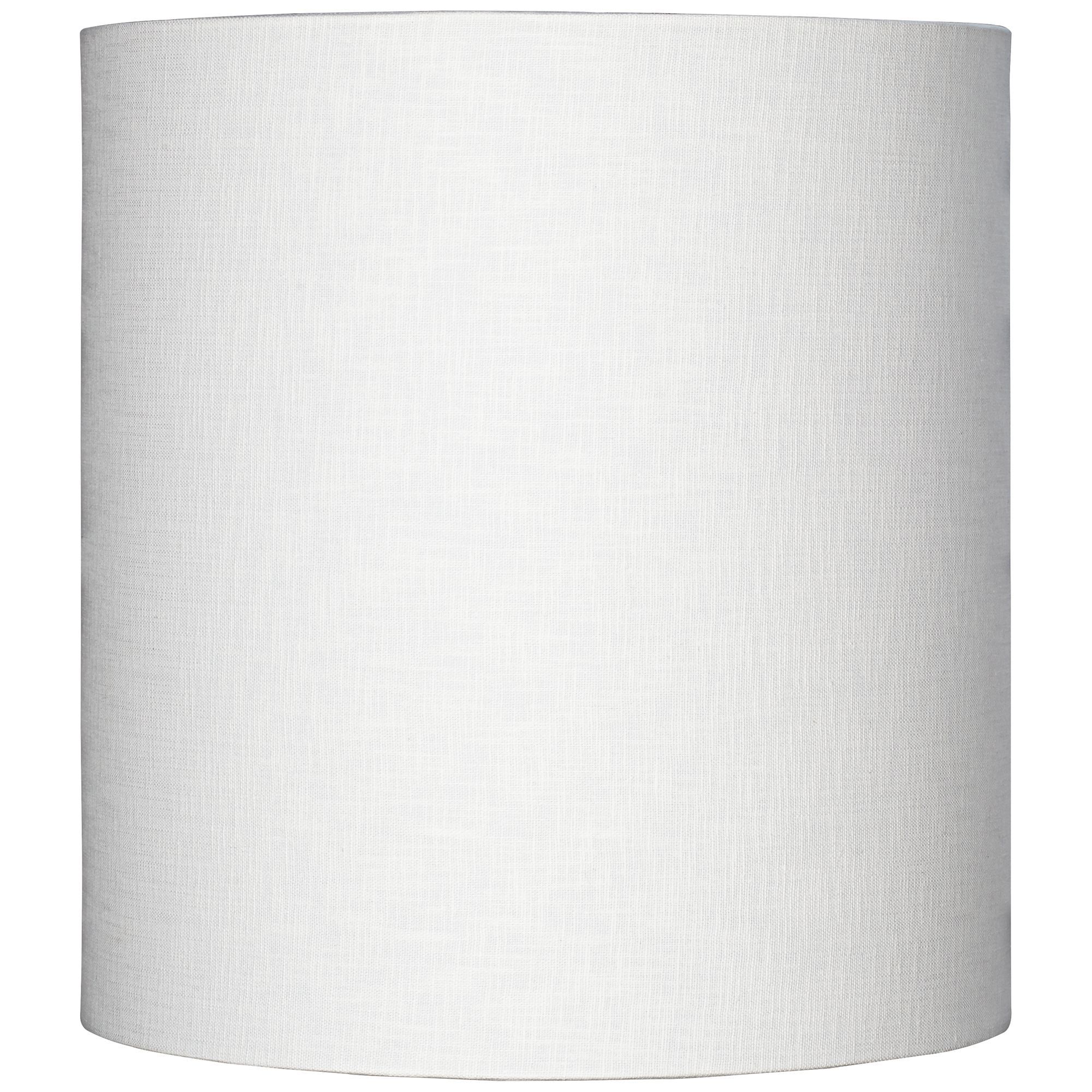 White Linen Tall Drum Lamp Shade with Chrome Fitter