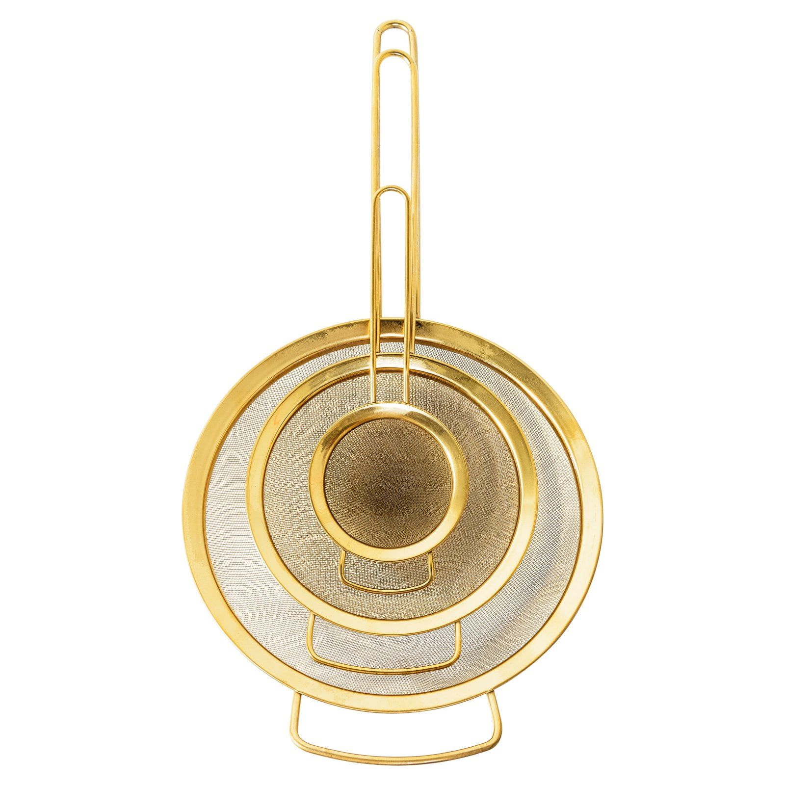 Gold Stainless Steel 3-Piece Strainer Set