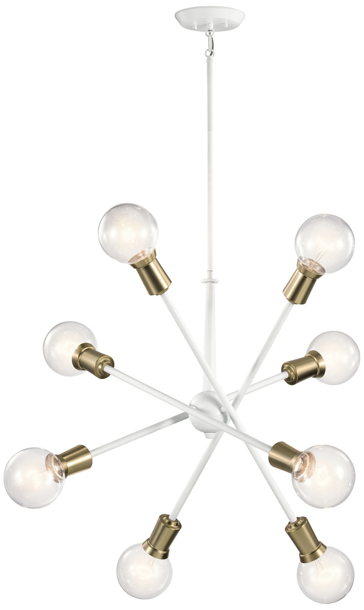 White 30" Sputnik Modern Chandelier with Adjustable Arms