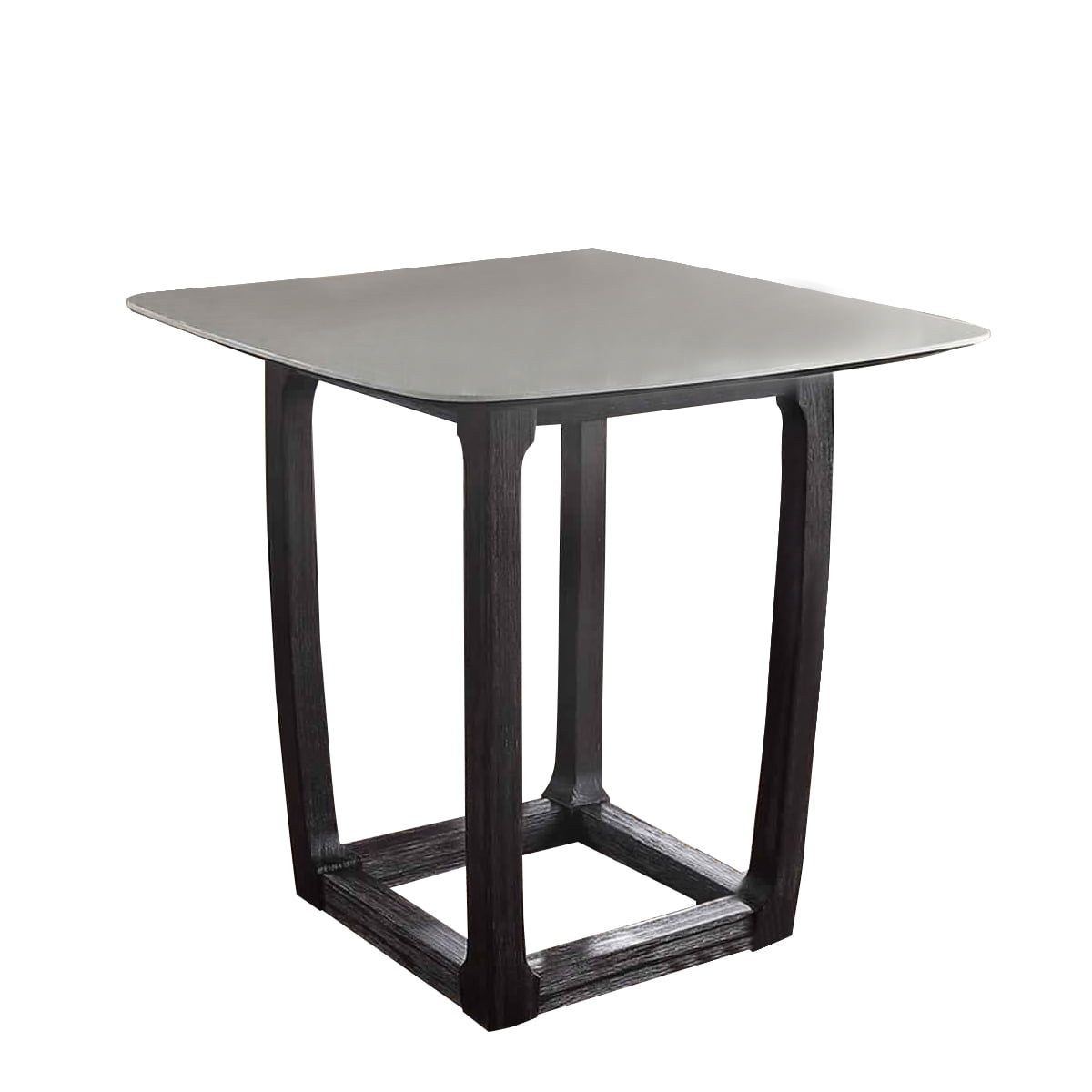 Gray Square Marble Top Counter Height Wooden Table