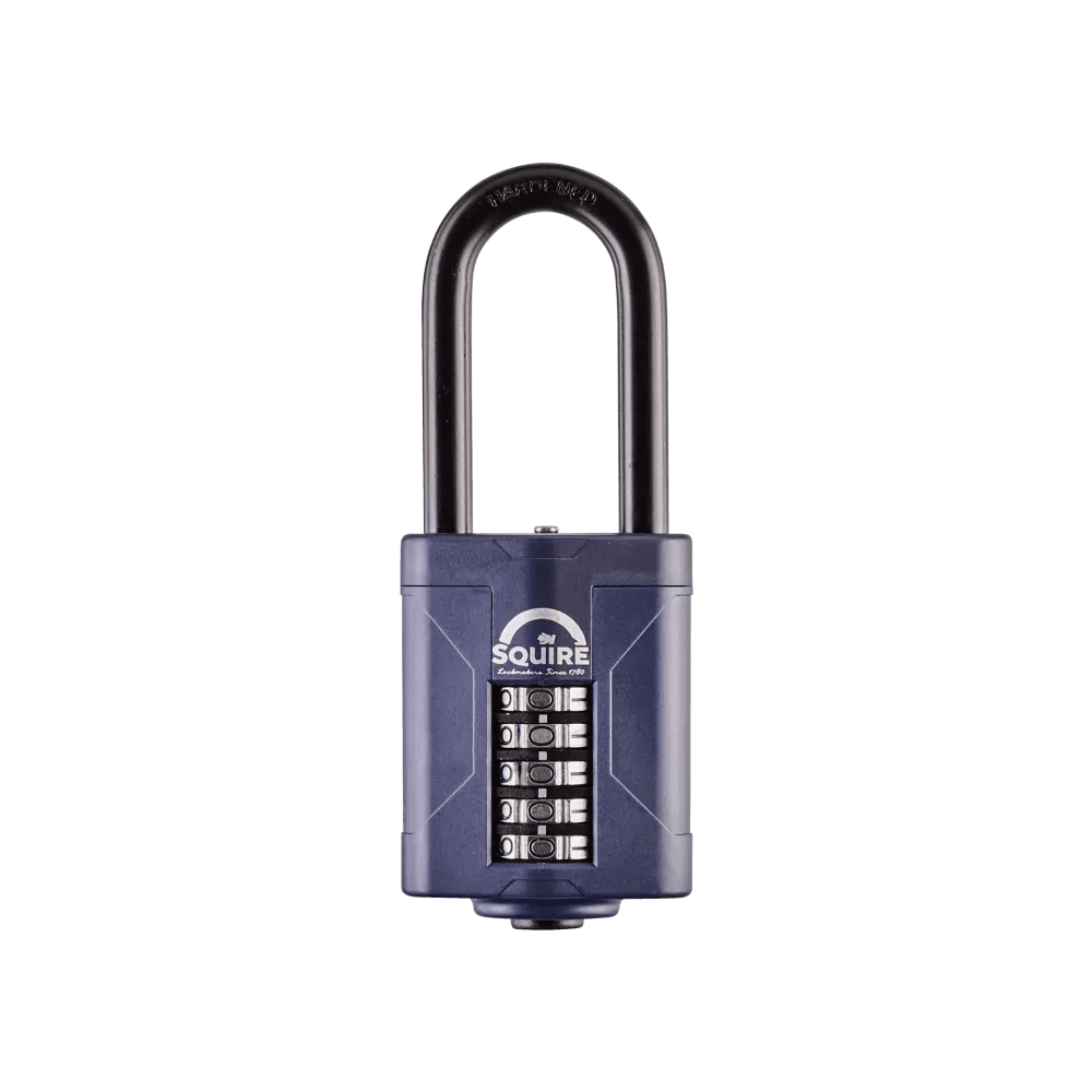 Blue Heavy Duty Long Shackle 5-Wheel Combination Padlock