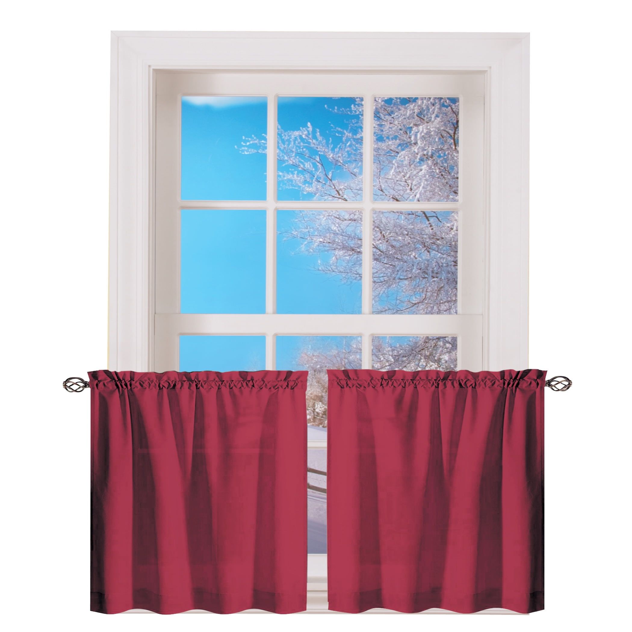 Merlot Sheer Cotton Polyester Rod Pocket Window Curtains