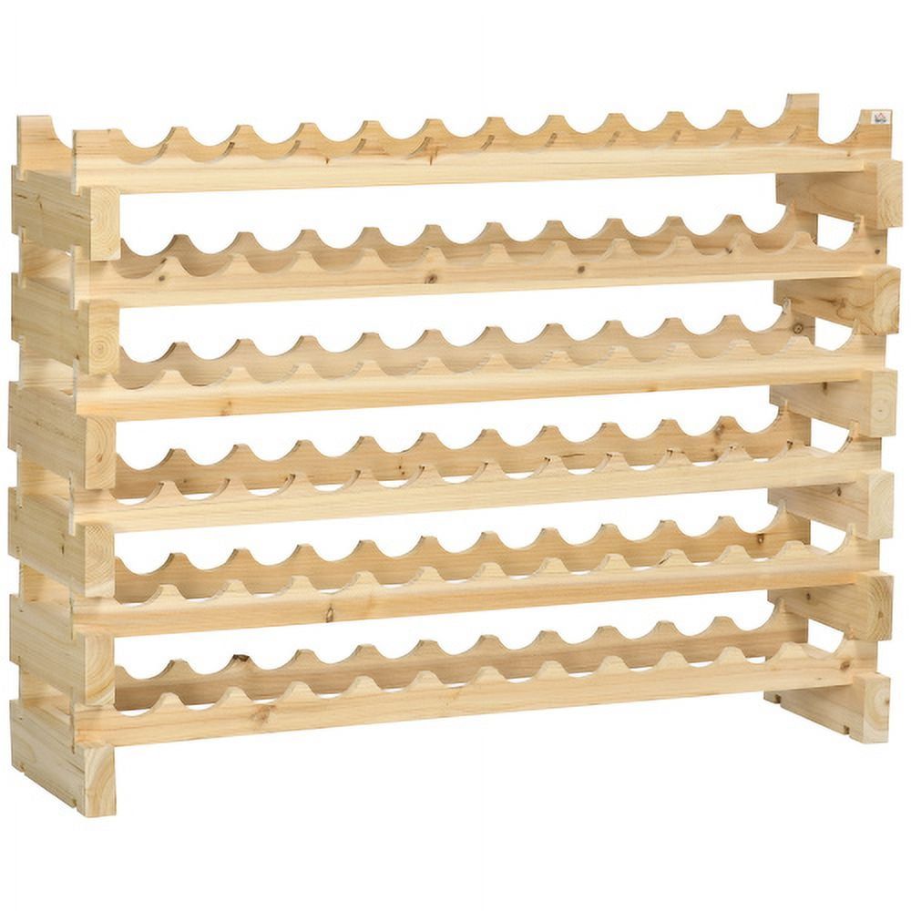 Natural Wood 72-Bottle Stackable Wine Rack