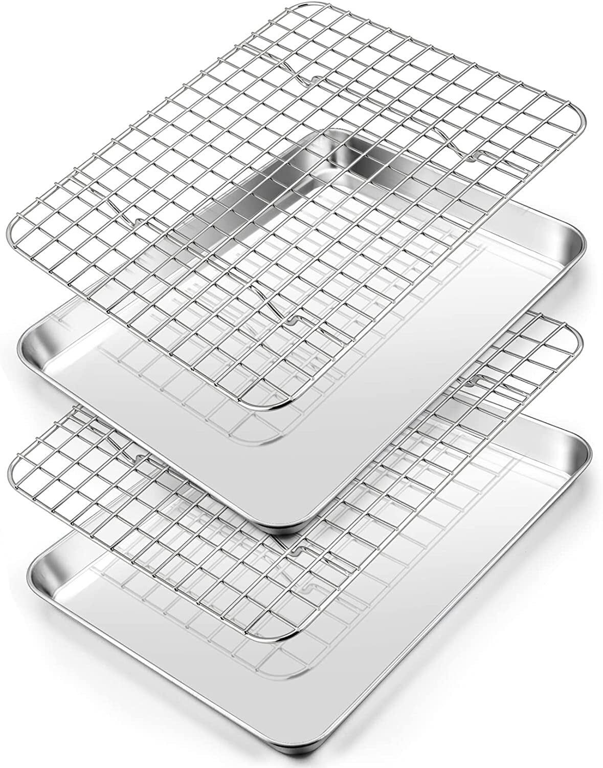 Stainless Steel Baking Sheet and Cooling Rack Set, 2 Pcs