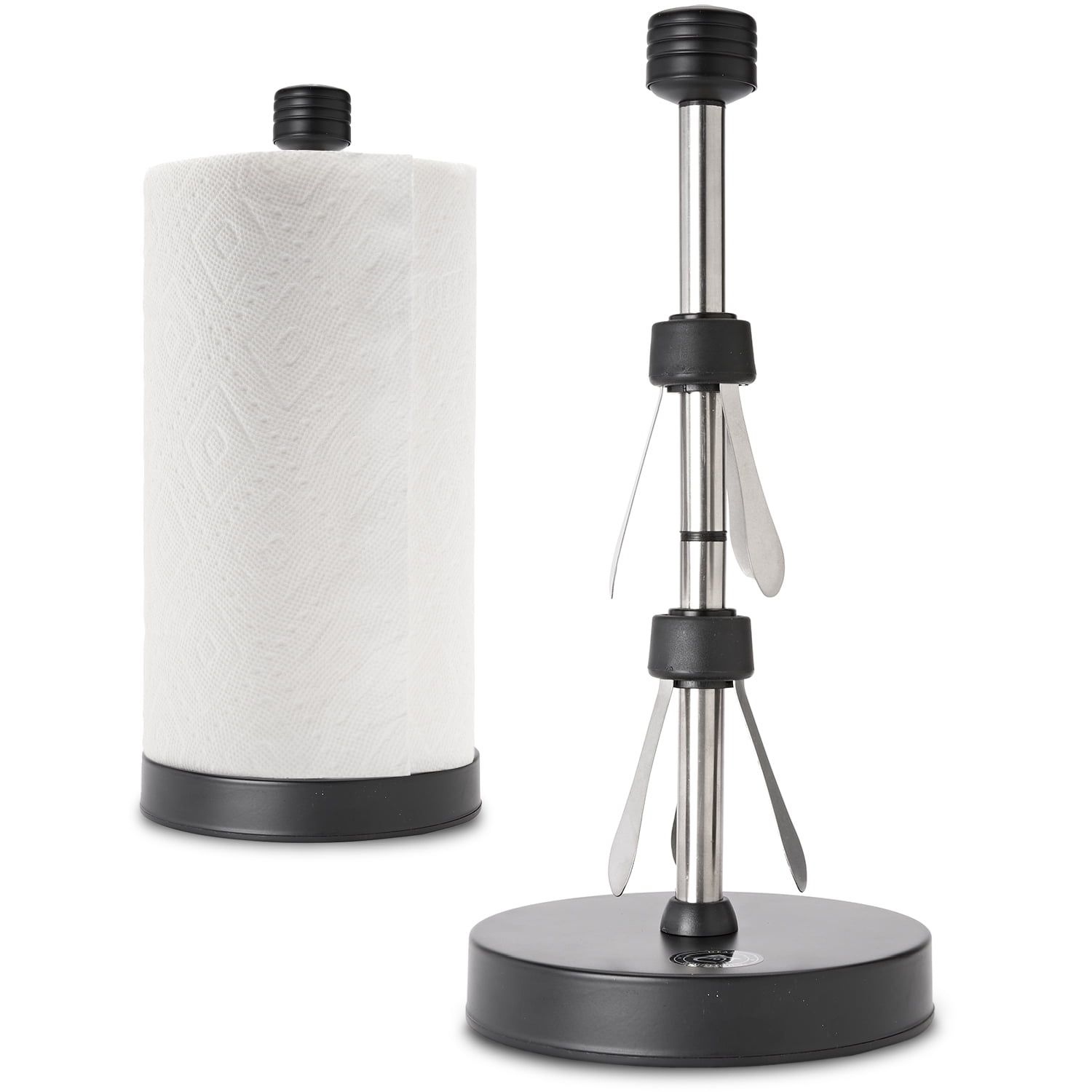 Black Stainless Steel One-Handed Paper Towel Holder with Suction Cups