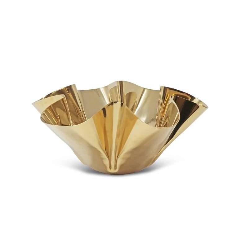 Medium Gold Crushed Stainless Steel Decorative Bowl